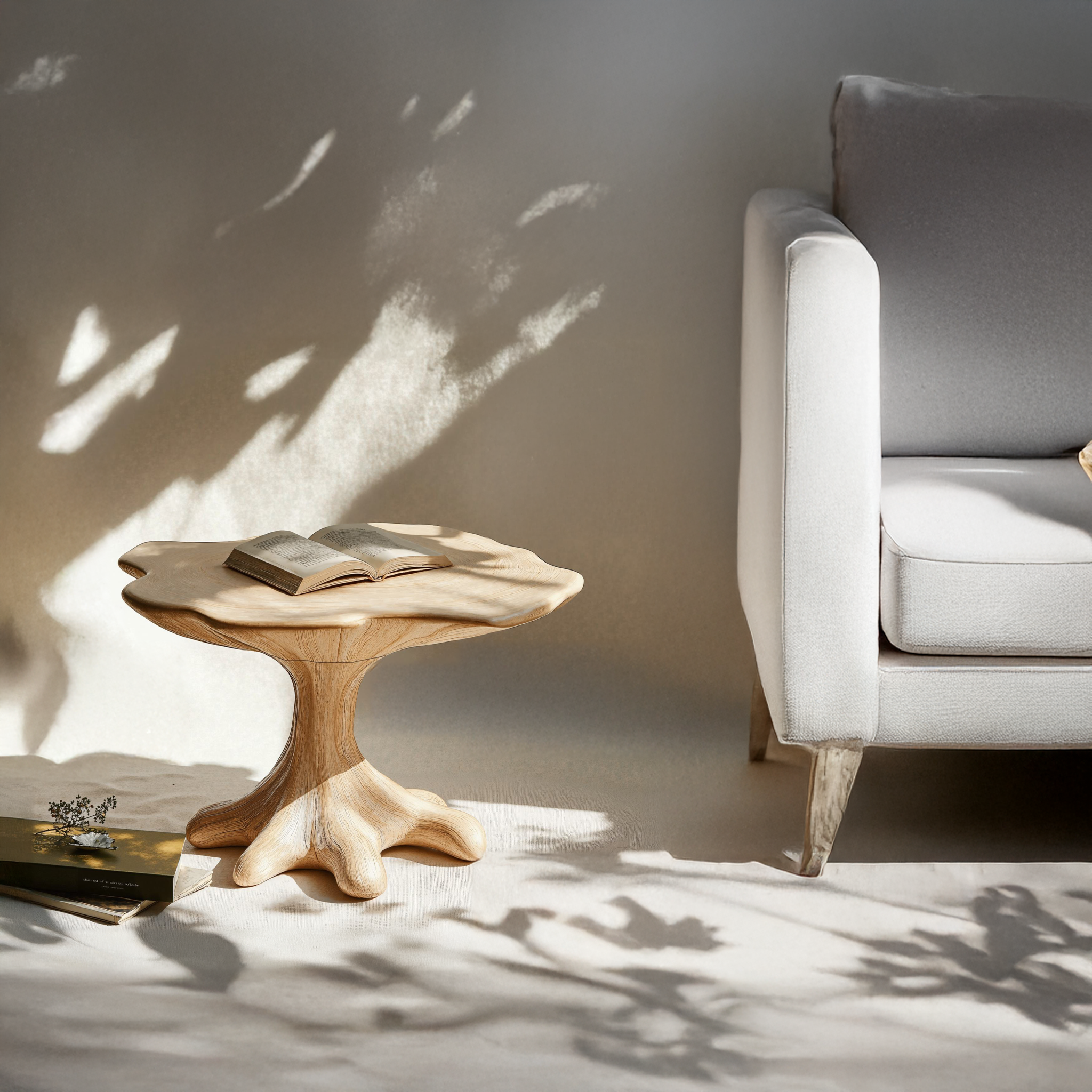 Minimalist Wood Mushroom End Table For Family Room Clean Design SILDTEN102
