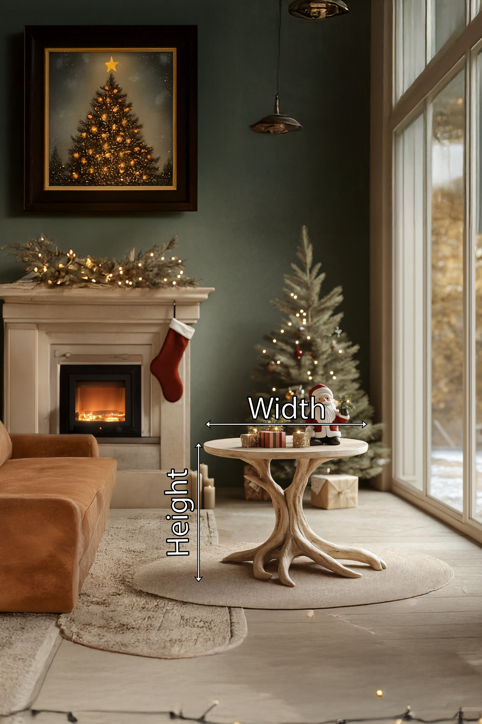 Rustic Round End Table For Entryway Design Christmas Furniture Decor SILDTTRENC012