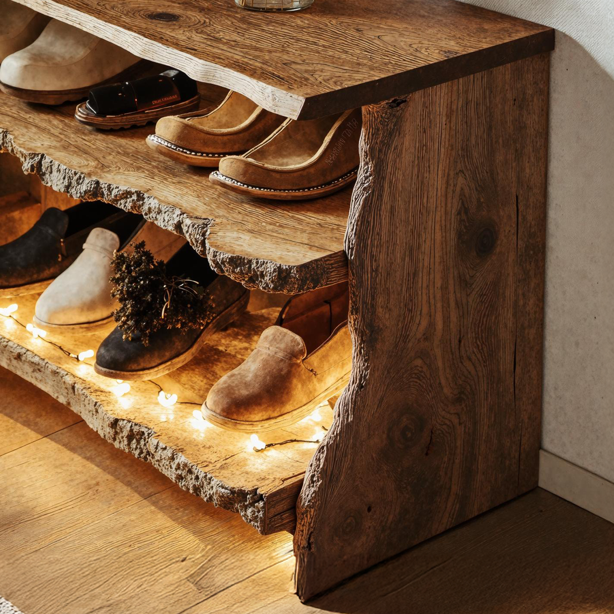 Handcrafted Rustic Shoe Bench With Seating For Bedroom SILDTSHB015