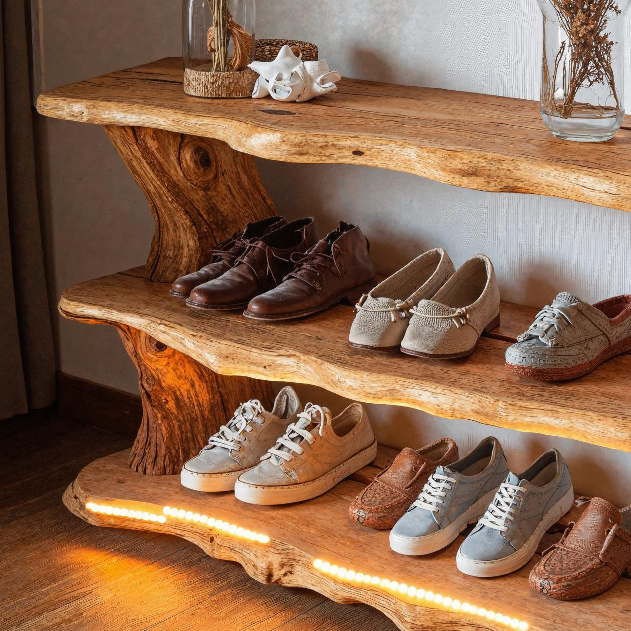Handmade Wooden Shoe Storage Bench For Small Spaces SILDTSHB010