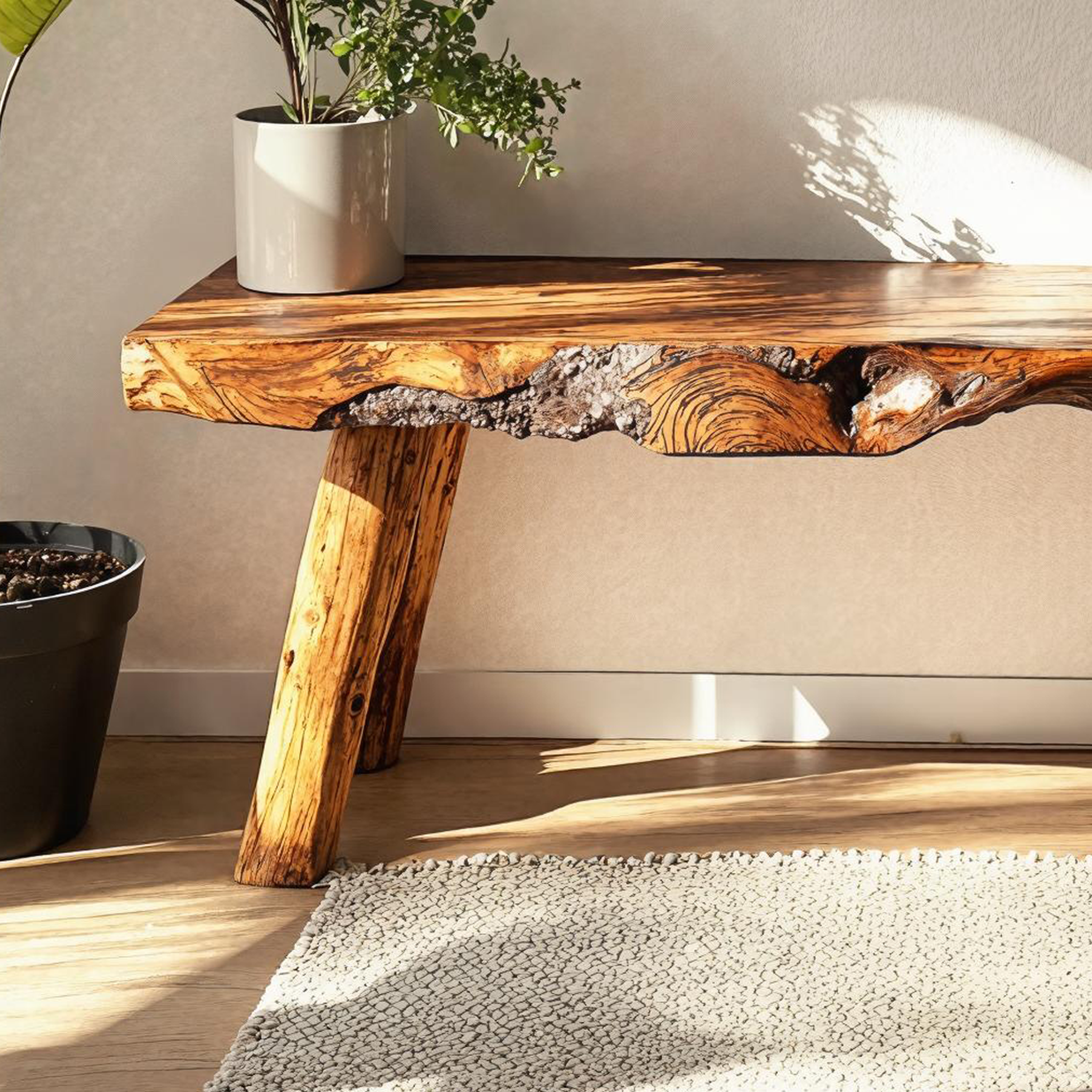 Stunning Wooden Bench With Unique Design For Modern Homes SILDTWB007