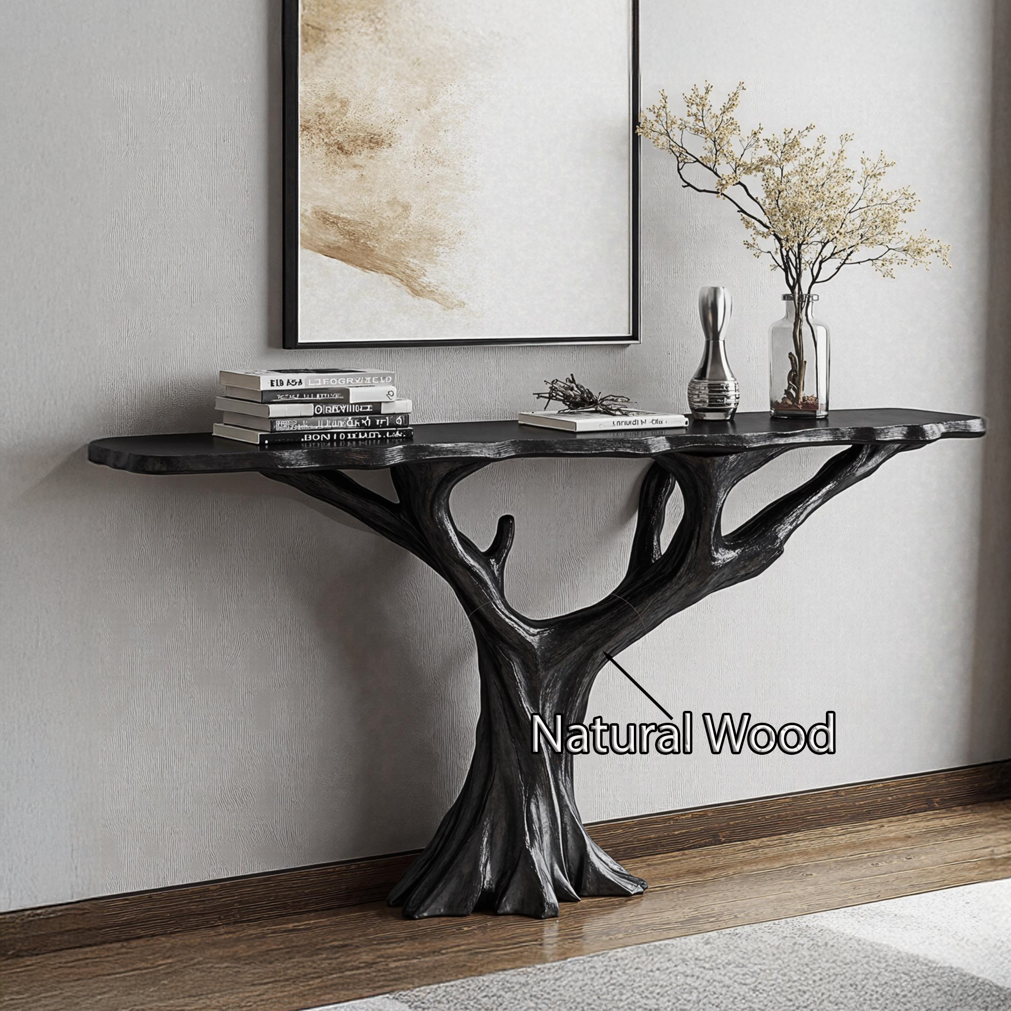 Functional Black Wood Console Table For Organizing Your Entryway Essentials SILDTCS191