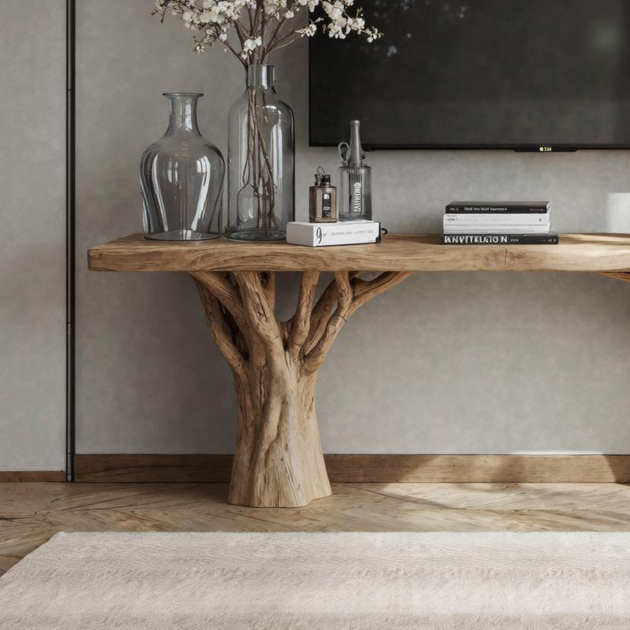 Rustic Handmade Floating TV Console For Entryway And Living Room SILDTTVC024