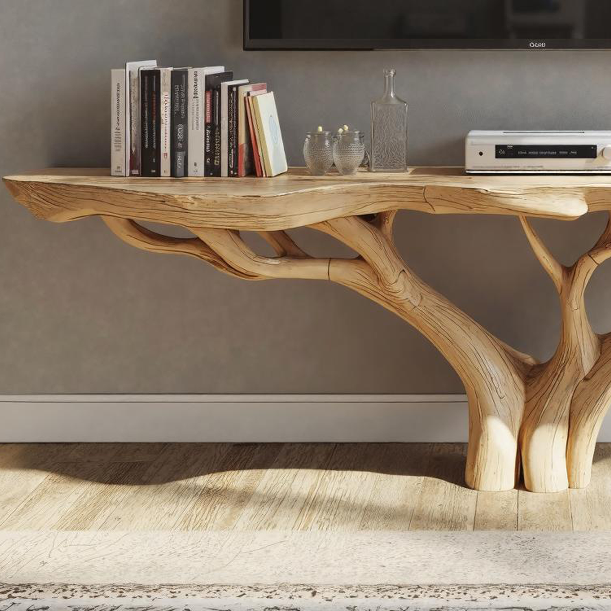 Farmhouse Wood TV Cabinet Stand For Entryway And Hallway SILDTTVC029