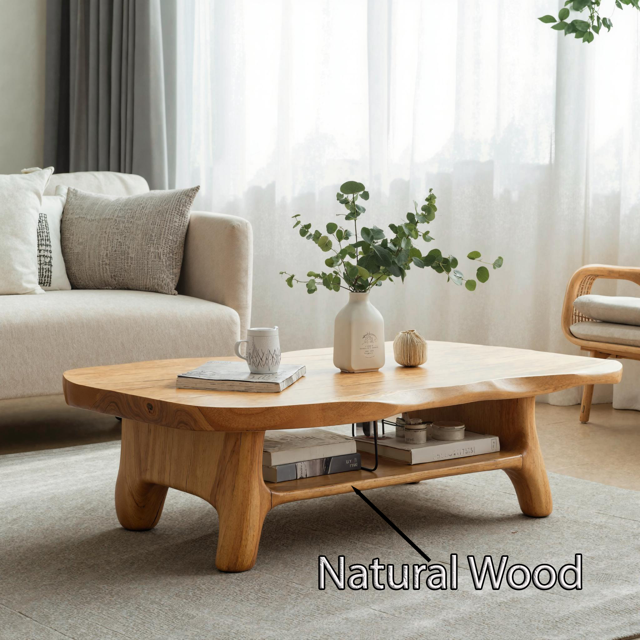 Rustic Wooden Coffee Table For Cozy Living Room Style SILDTCF137