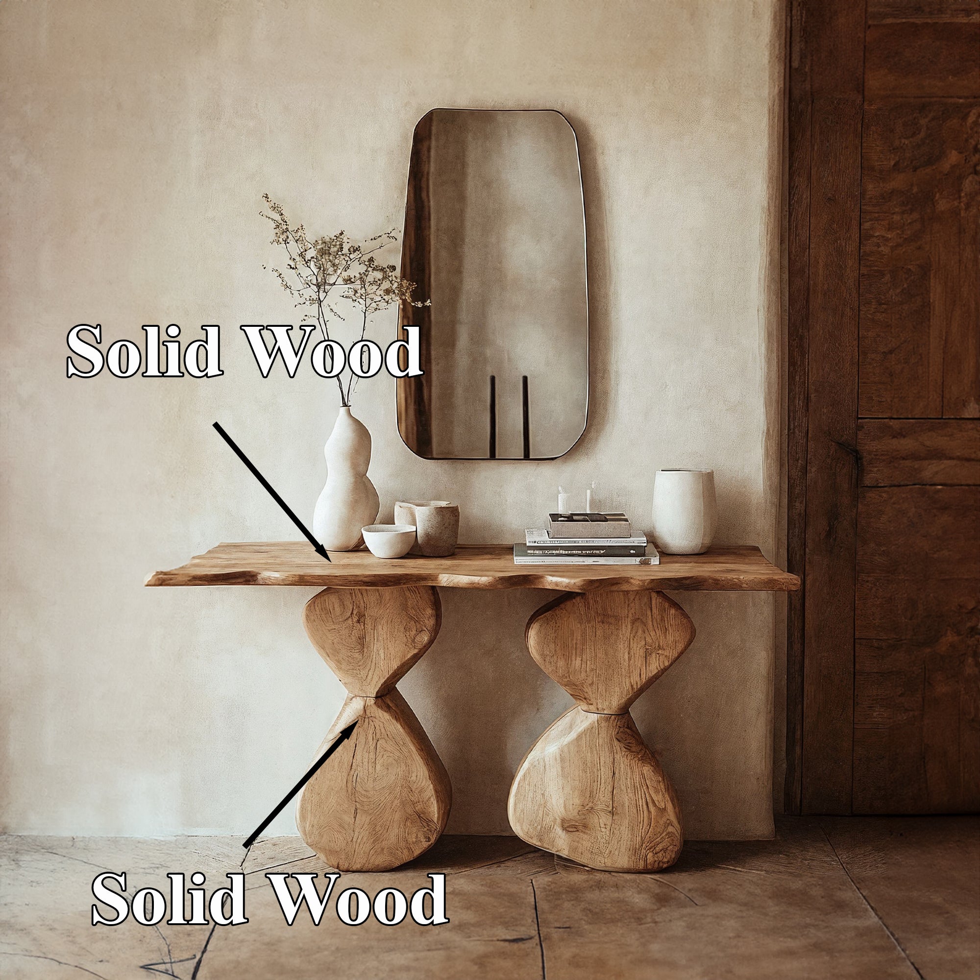 Entryway Console Table Solid Wood SILDTCS046