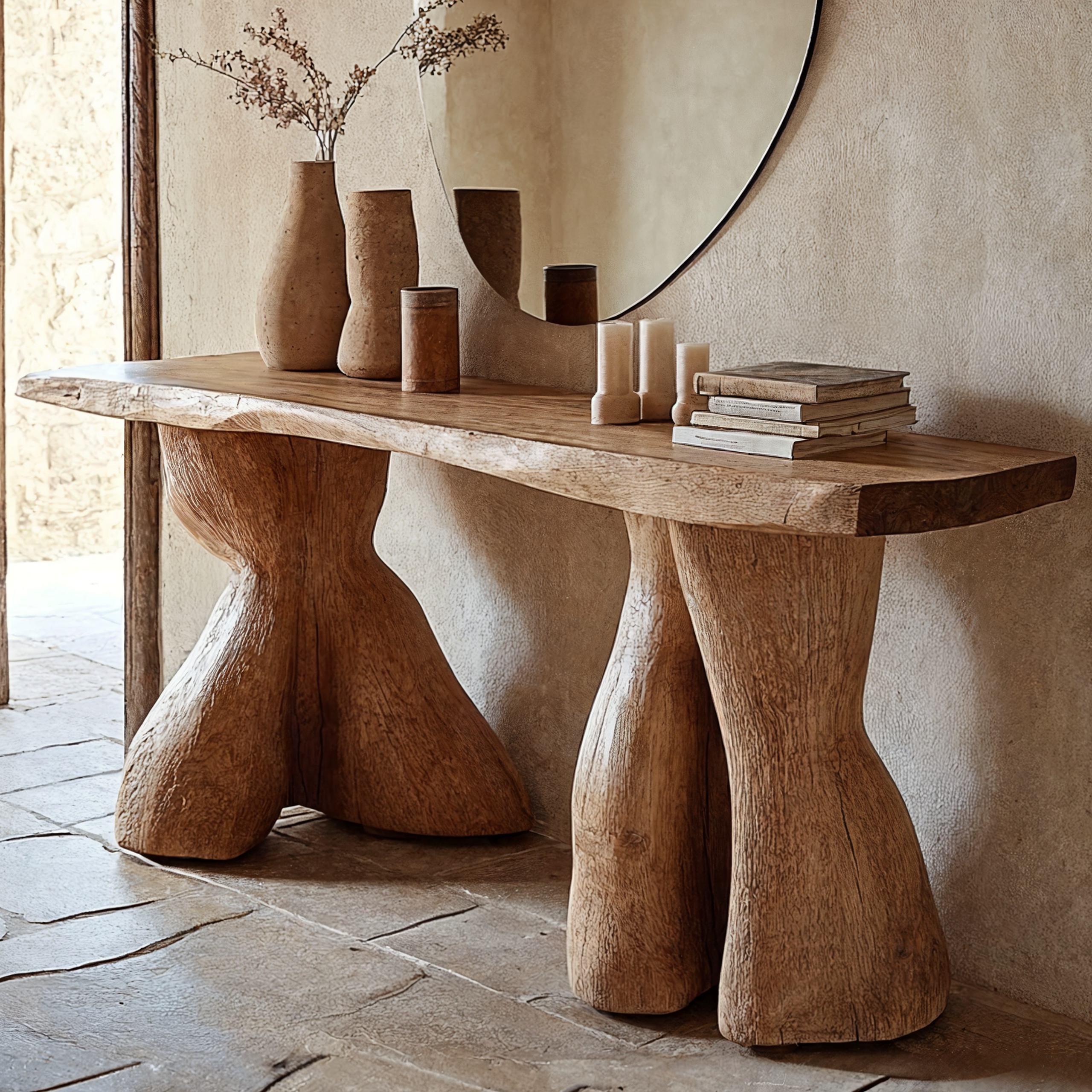 Entry Console Table Solid Wood SILDTCS029