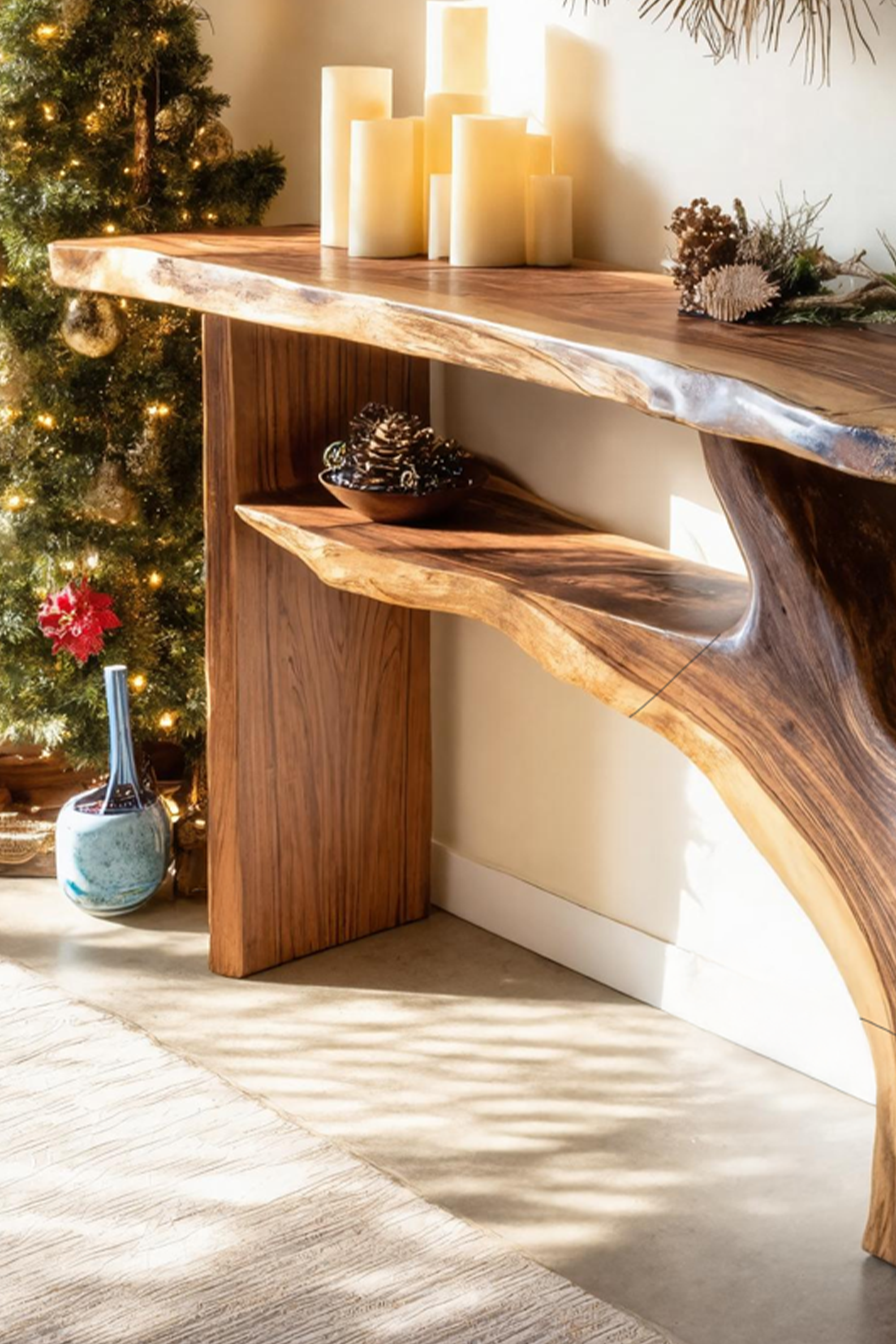 Mid Century Solid Wood Console Table For Holiday Home Decoration SILDTTNCSC005