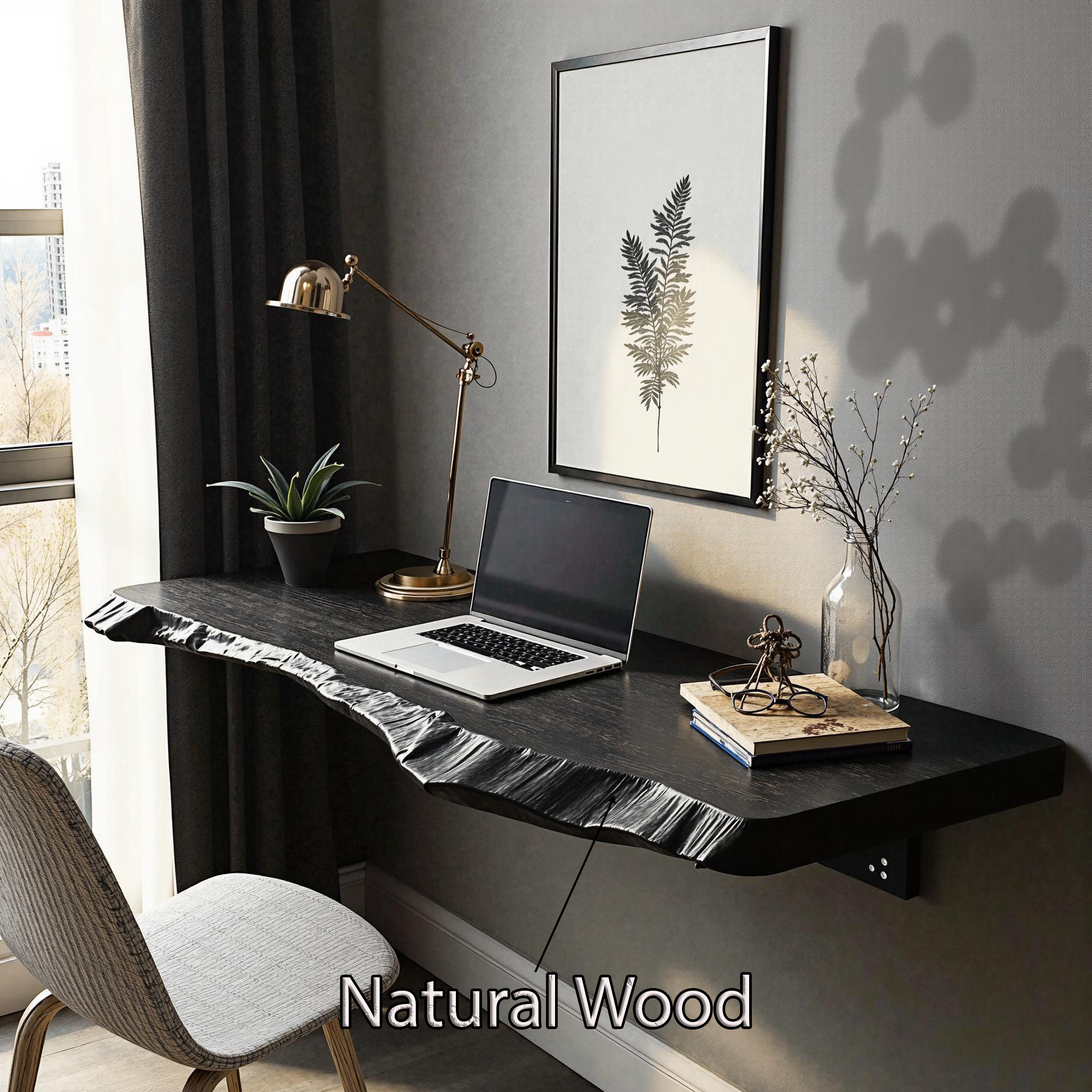 Rustic Wooden Floating Table For Bedroom Décor SILDTFLD006