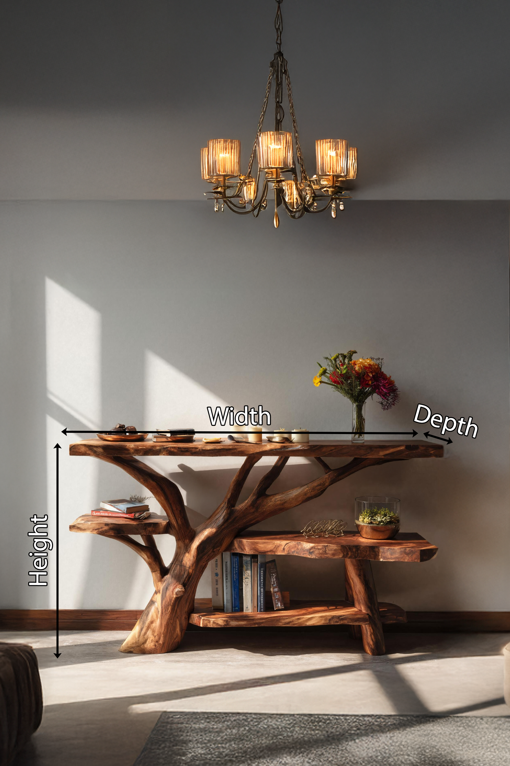 Handcrafted Live Edge Entryway Table For Bedroom Country Home Decoration SILDTTNCS049