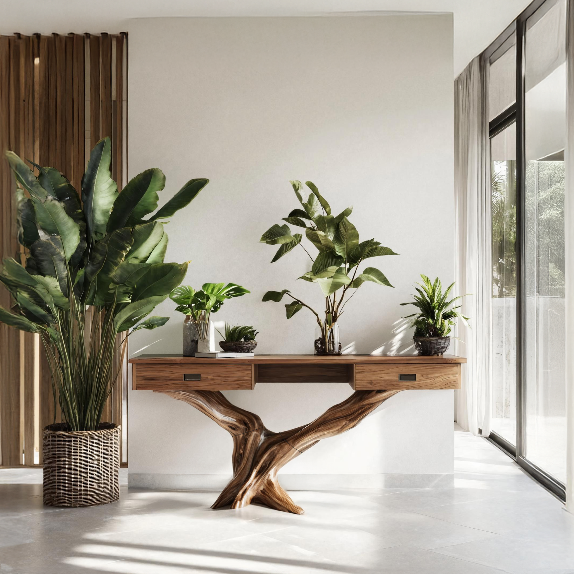 Mid Century Live Edge Entryway Table For Living Room SILDTTRCS005