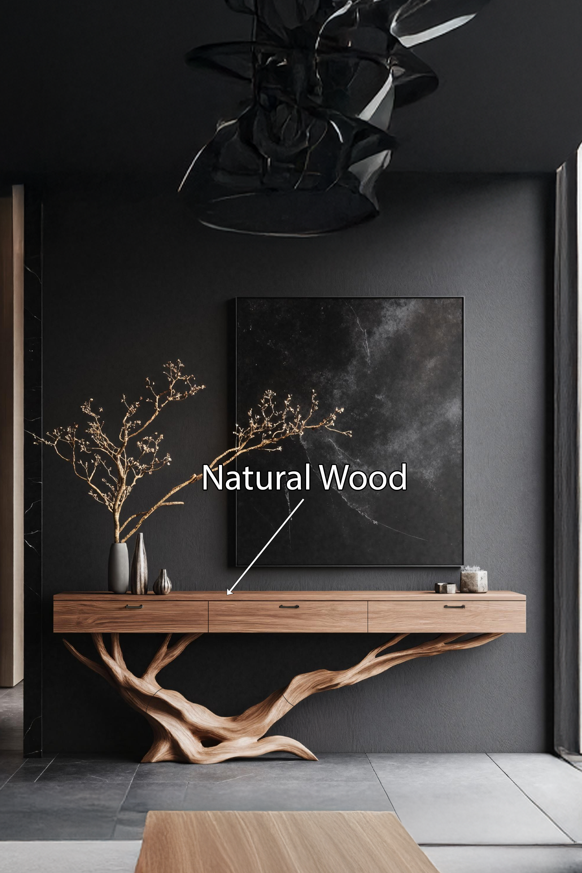 Mid Century Live Edge Entryway Table For Furniture Decor Modern SILDTTNCS006