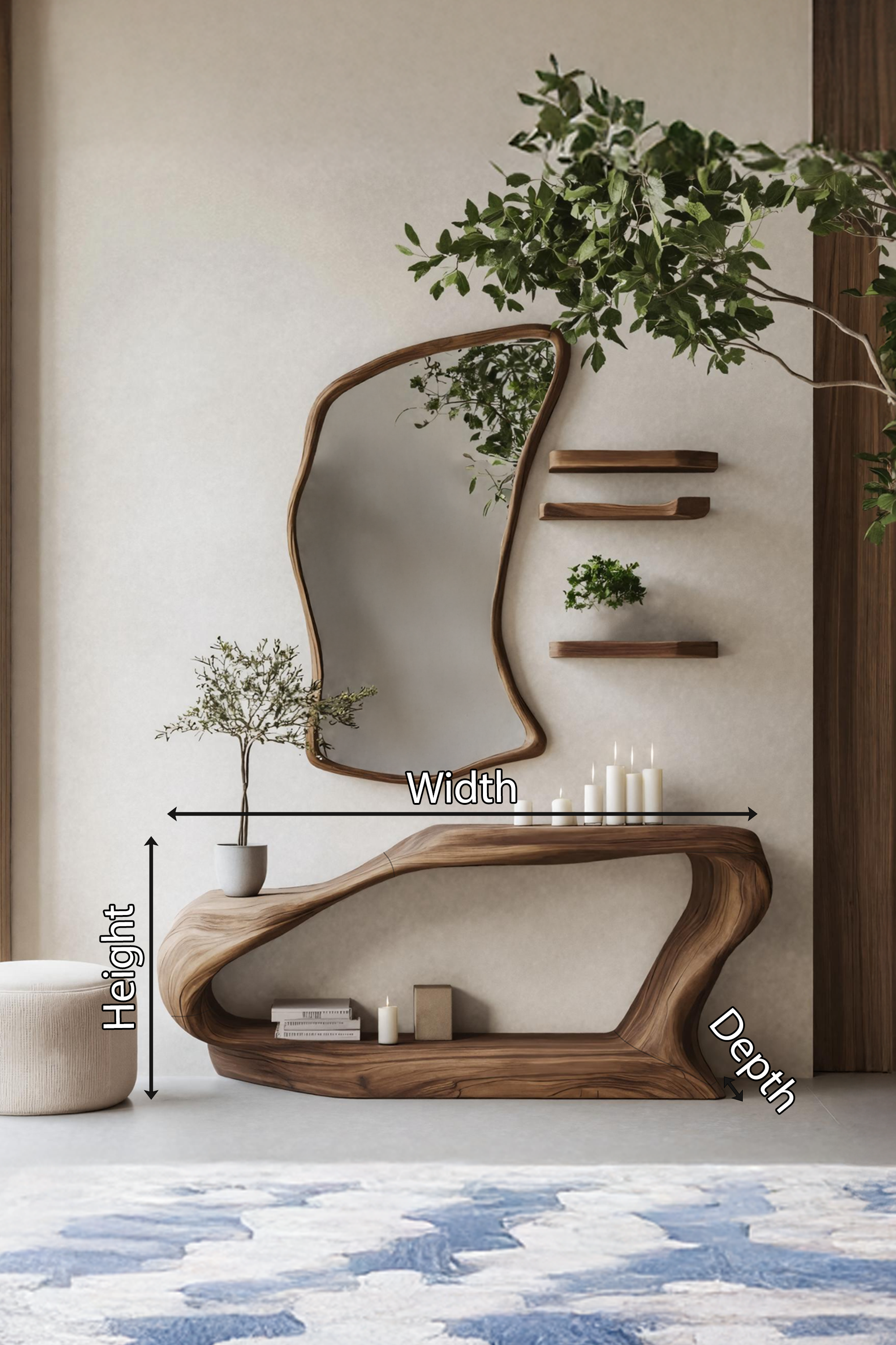 Mid Century Solid Wood Console Table For Living Room Decor SILDTTNCS002
