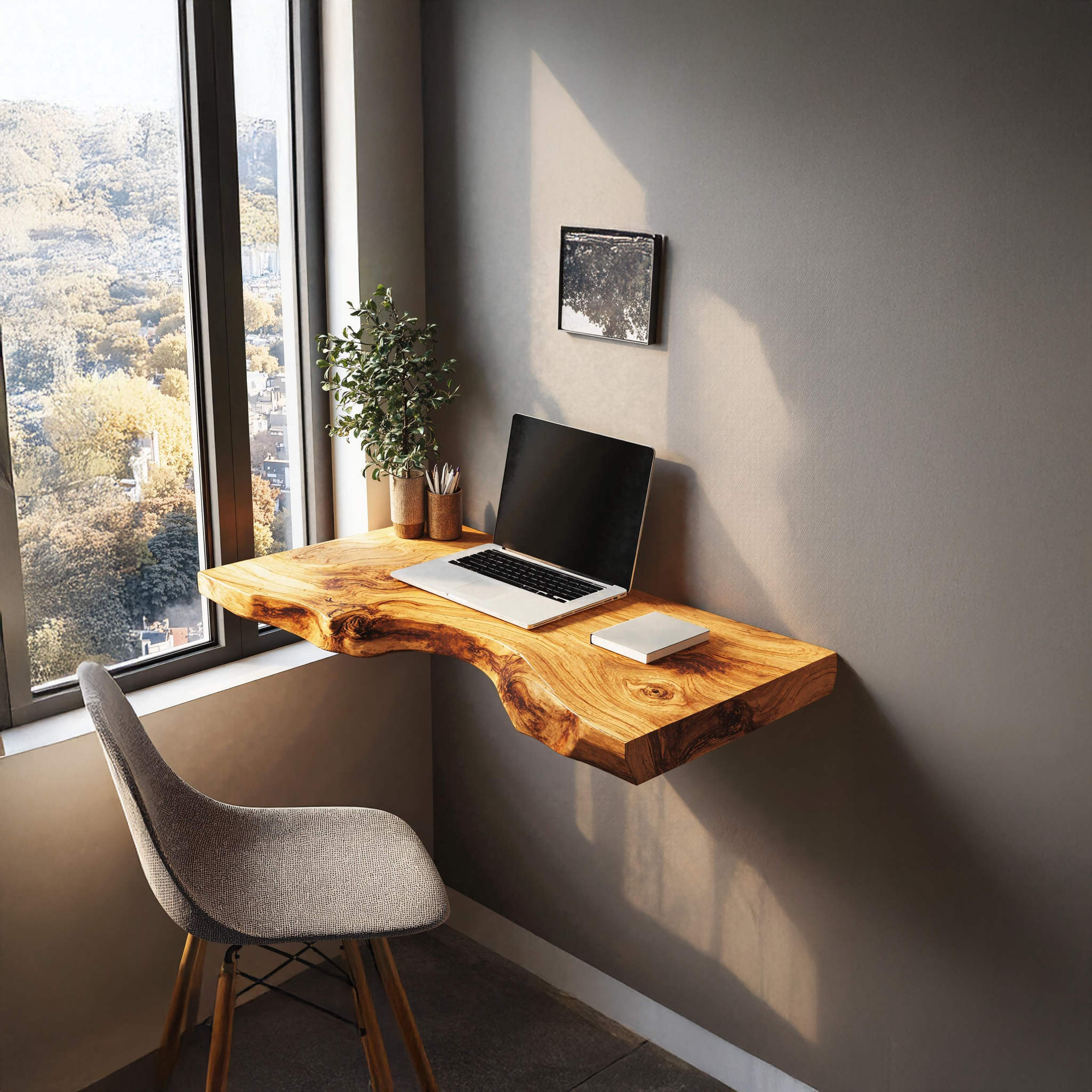 Mid Century Solid Wood Floating Desk For Smart And Elegant Decor SILDTTRFLD008