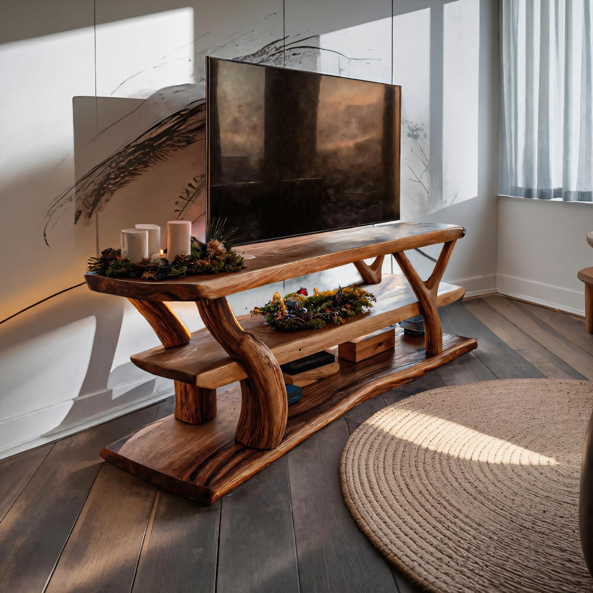 Mid Century Wooden Live Edge TV Console For Christmas Furniture SILDTTRCTV009
