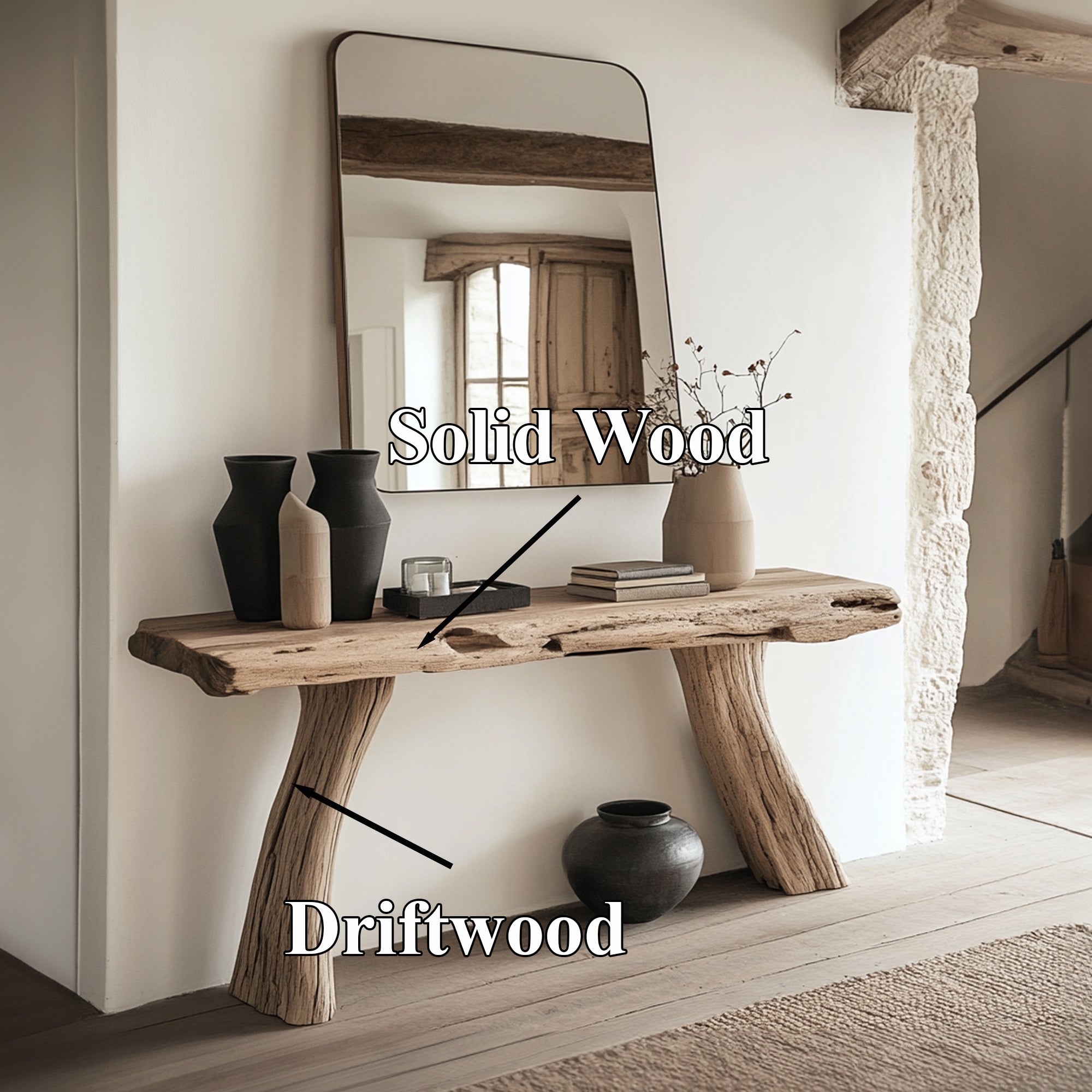 Rustic Wood Console Table SILDTCS040