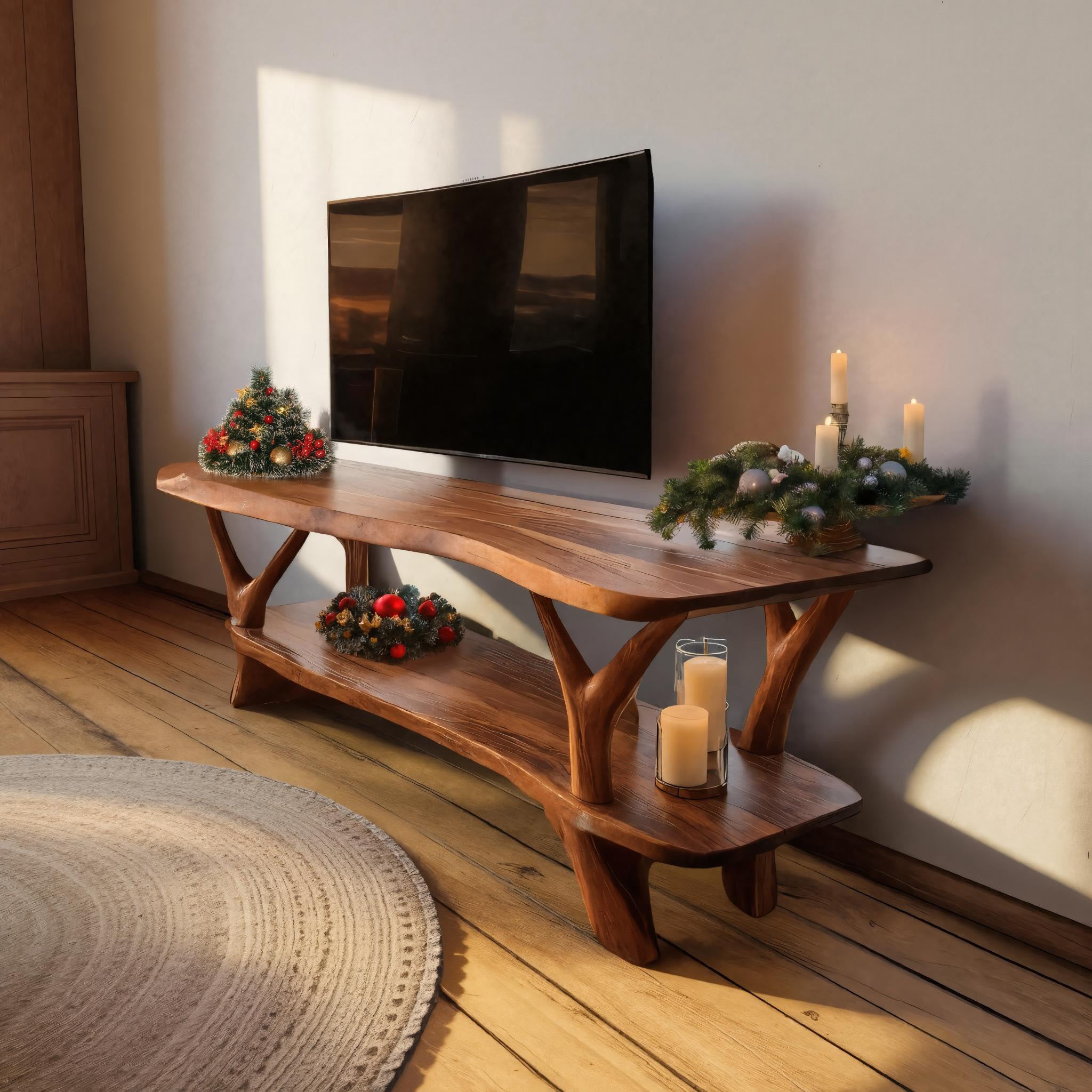 Mid Century Solid Wood TV Console For Holiday Entryway Decor SILDTTRCTV033