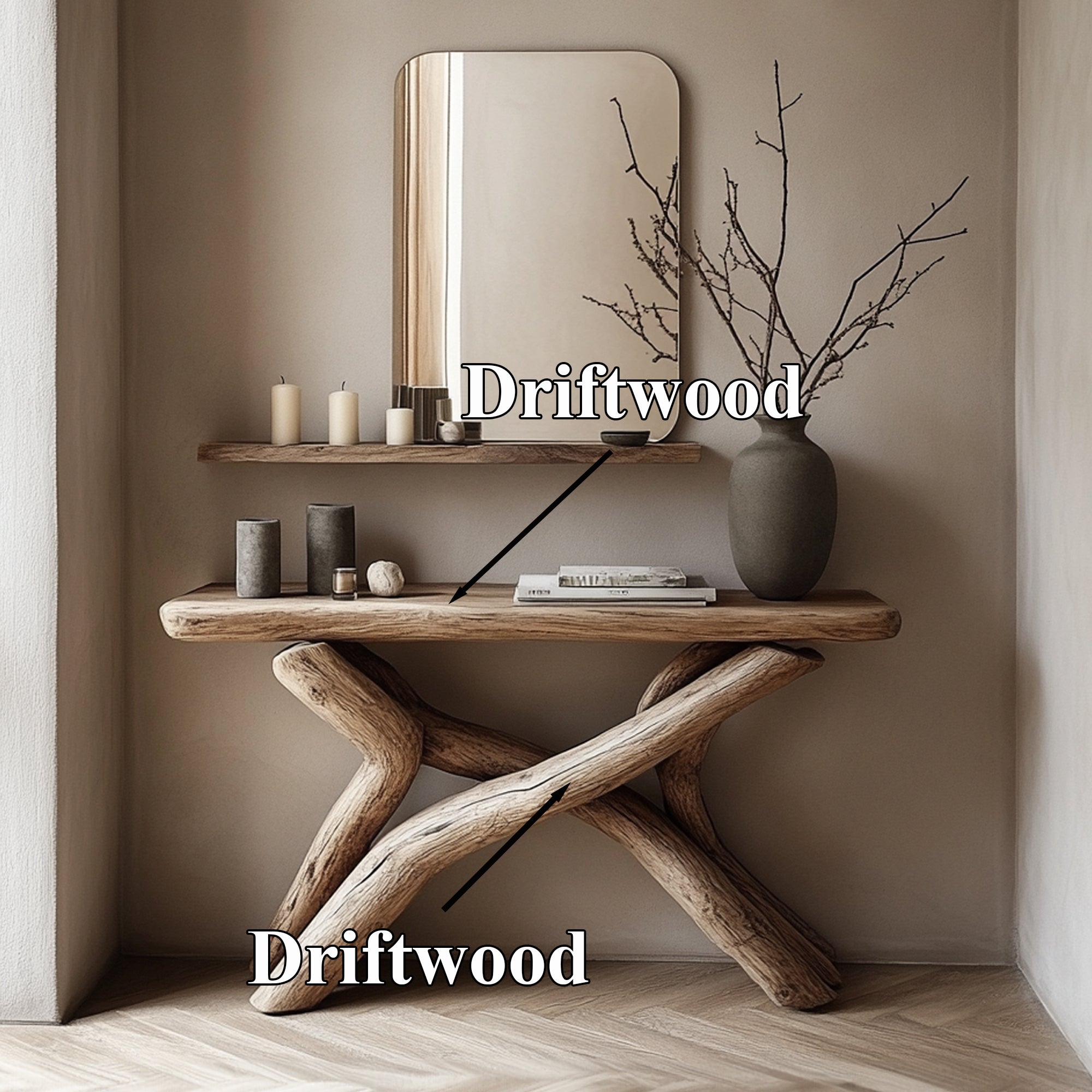 Rustic Console Table Farmhouse SILDTCS039