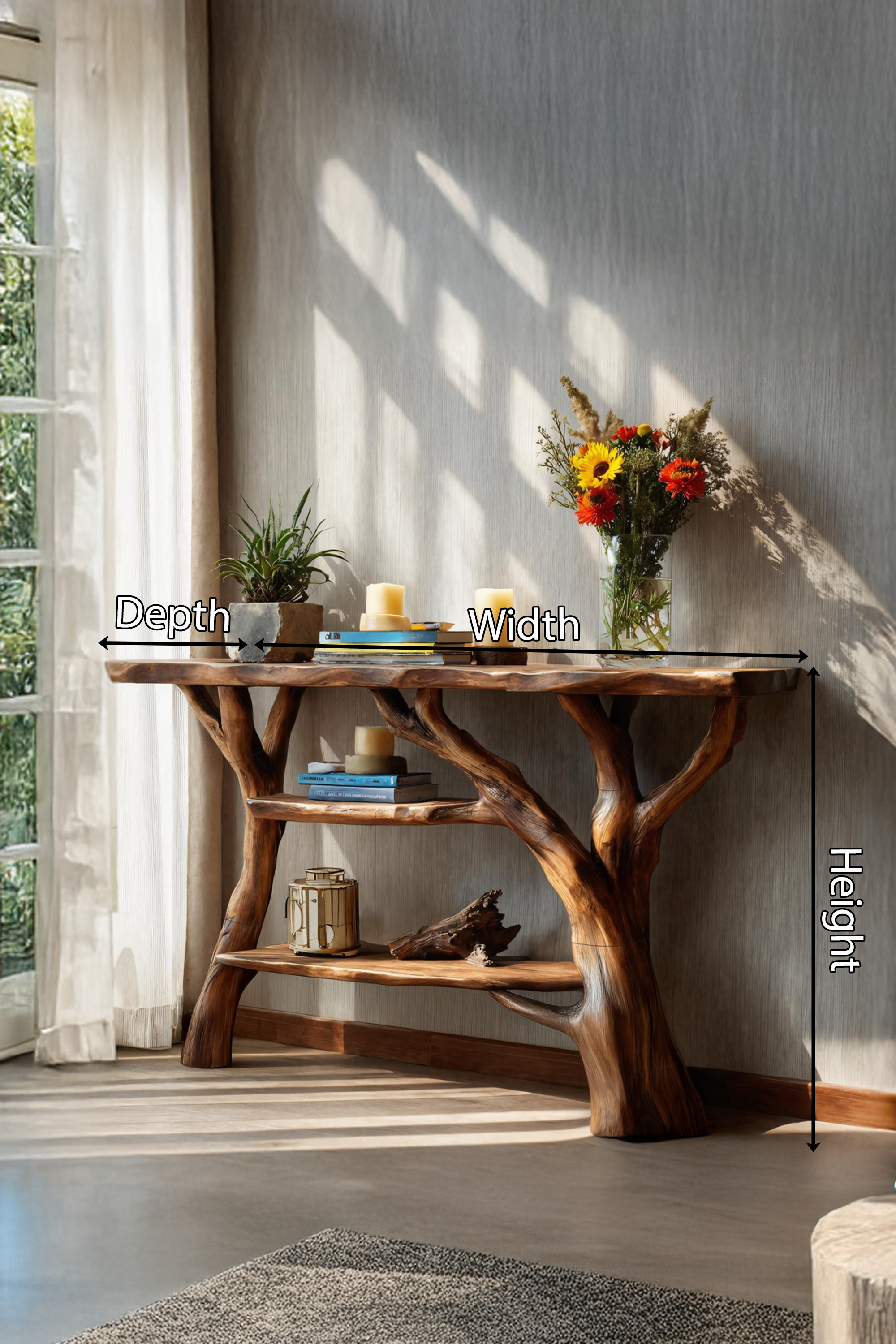 Handcrafted Solid Wood Console Table For Elegant Furniture Home Design SILDTTNCS067