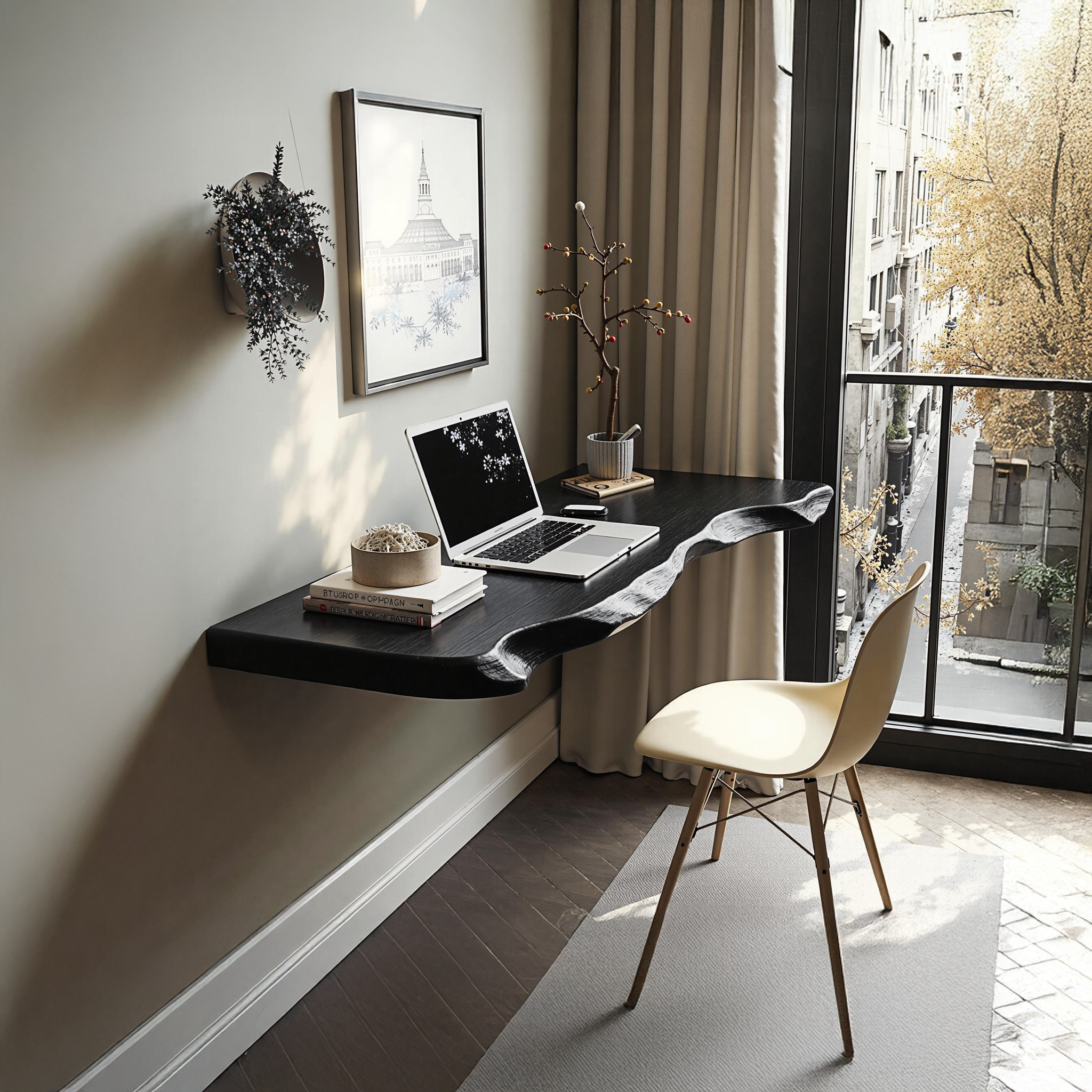 Vintage Wooden Floating Table For Home Interior Styling SILDTFLD008