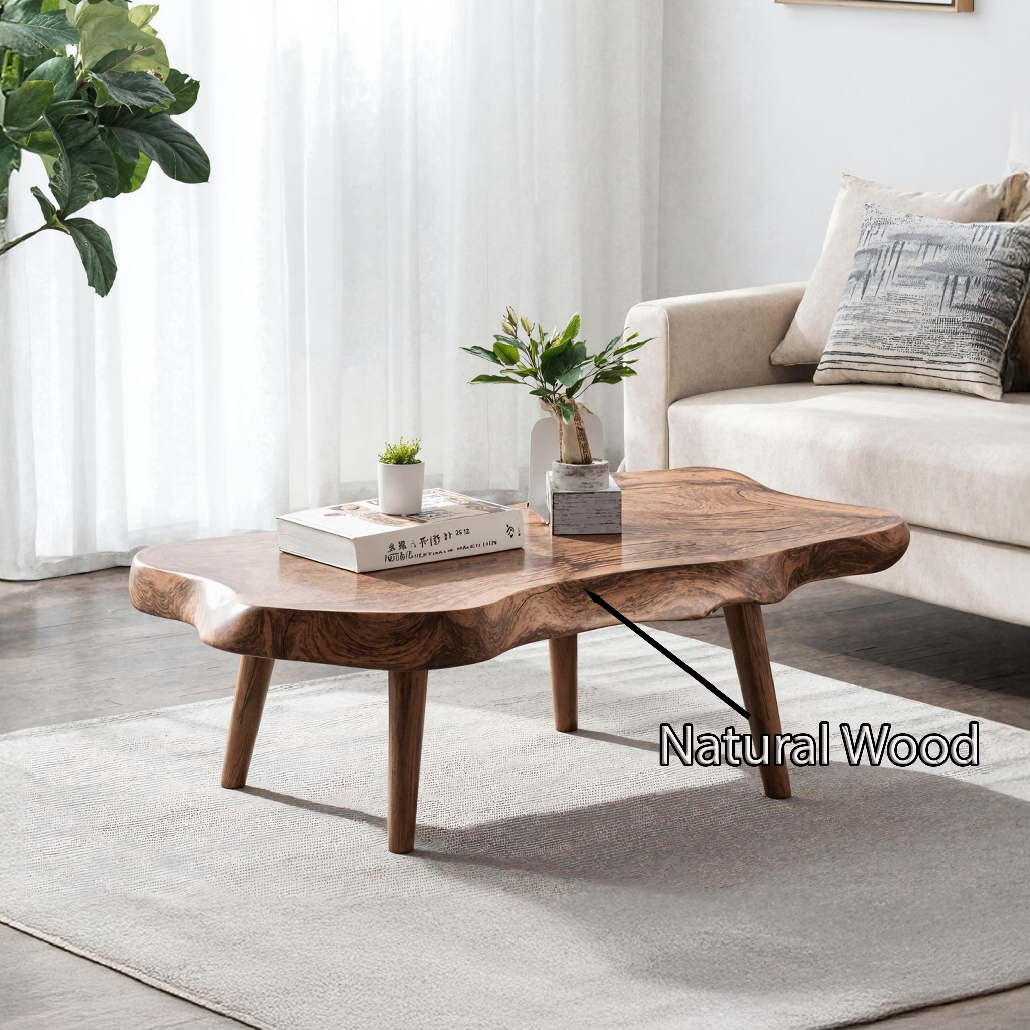 Mid Century Solid Wood Coffee Table For Small Spaces SILDTCF138