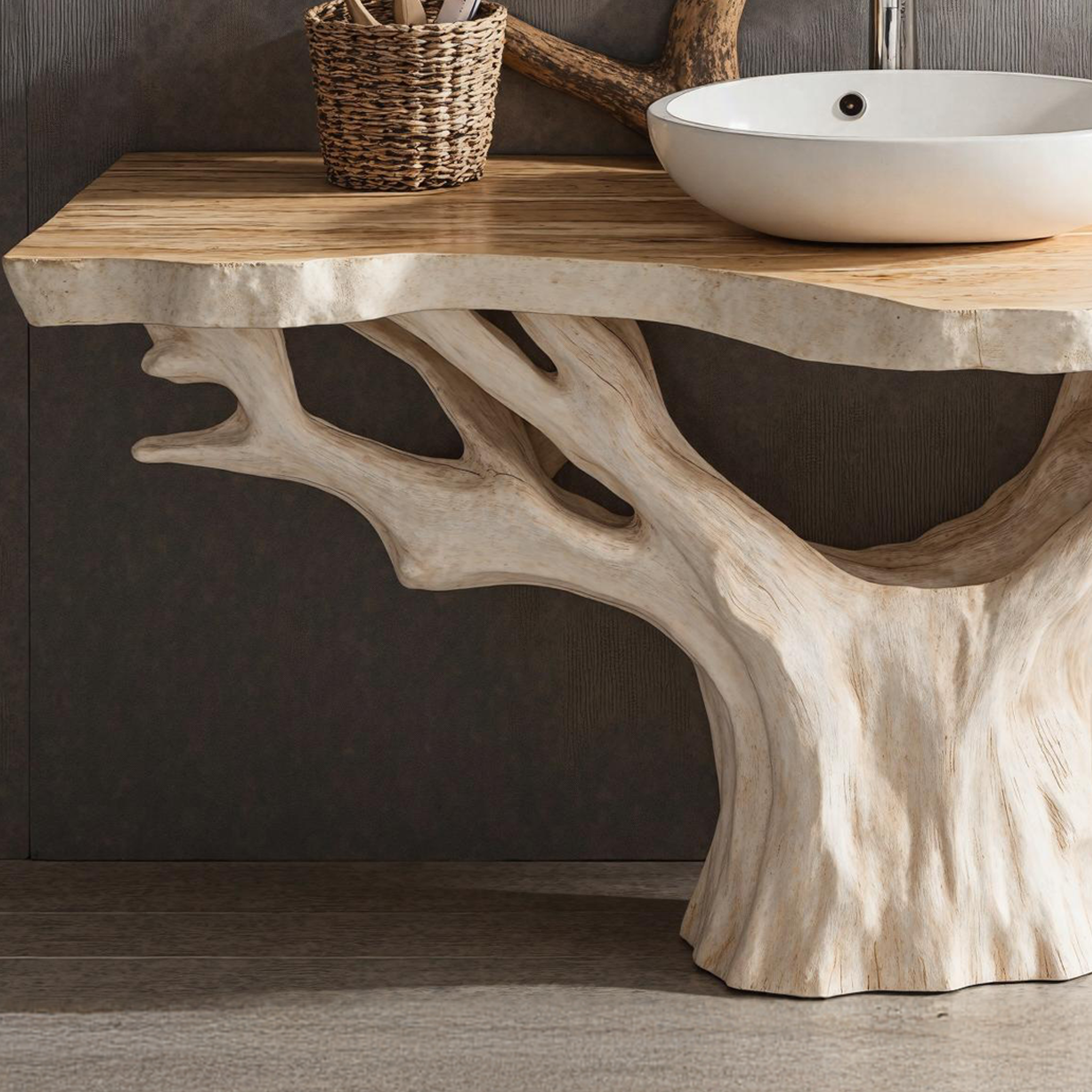 Modern Rustic Solid Wood Bathroom Vanity for Cozy Bathroom Spaces SILDTBRV142