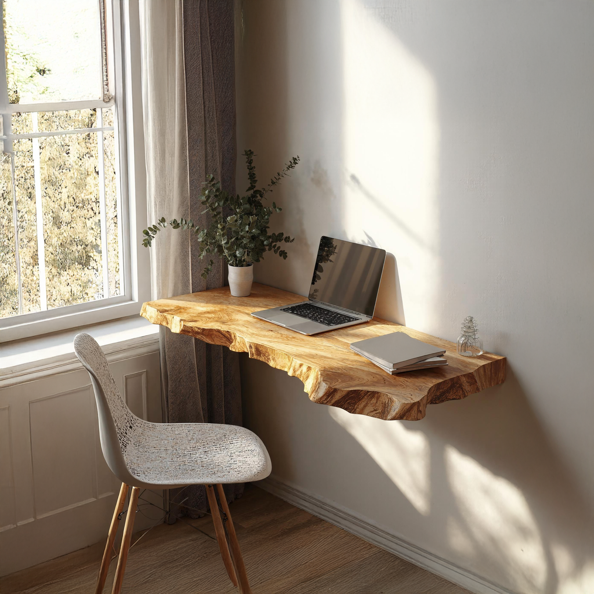 Farmhouse Solid Wood Floating Desk For Cozy And Functional Spaces SILDTTRFLD004