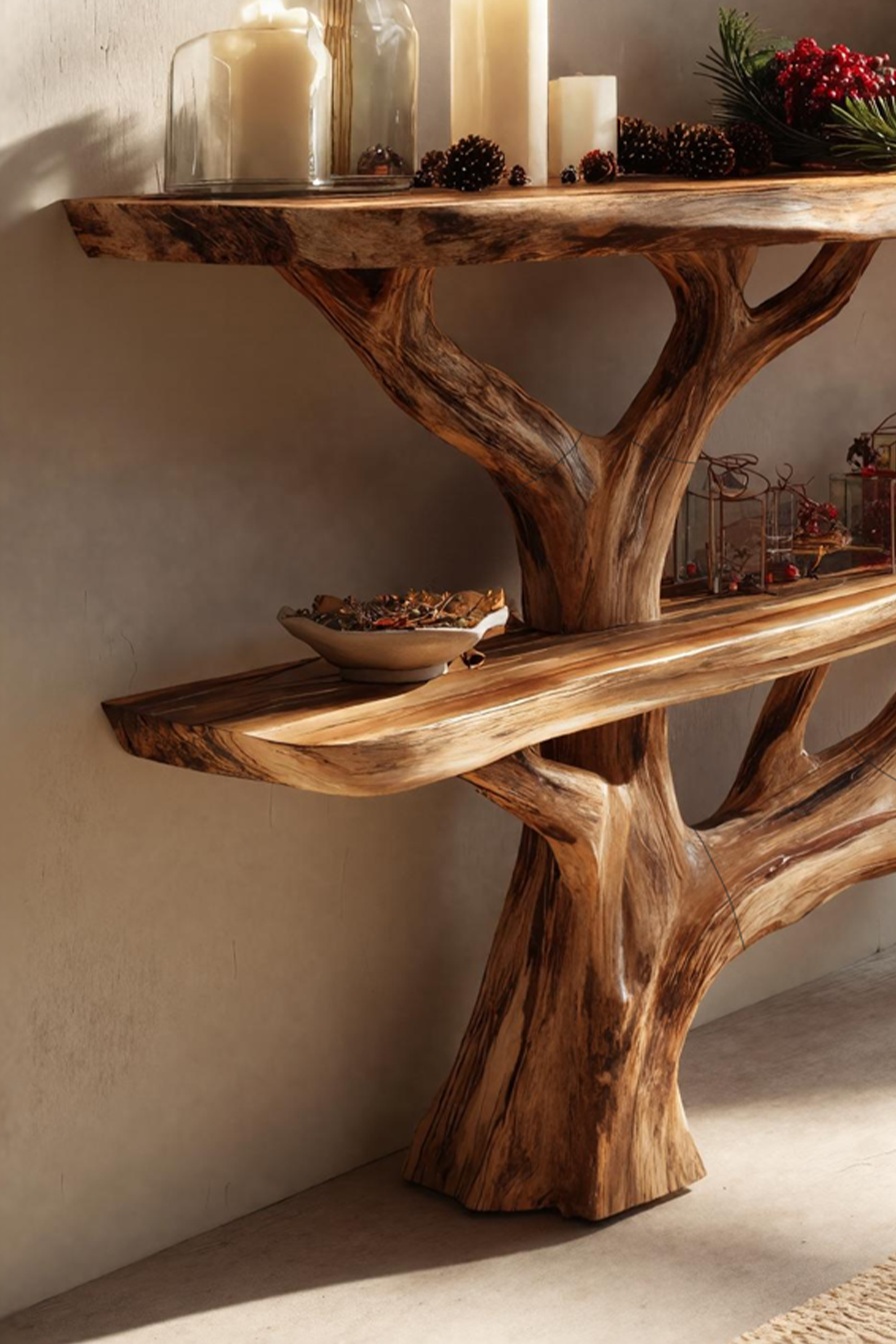 Modern Farmhouse Solid Wood Console Table For Holiday Living Room SILDTTNCSC017