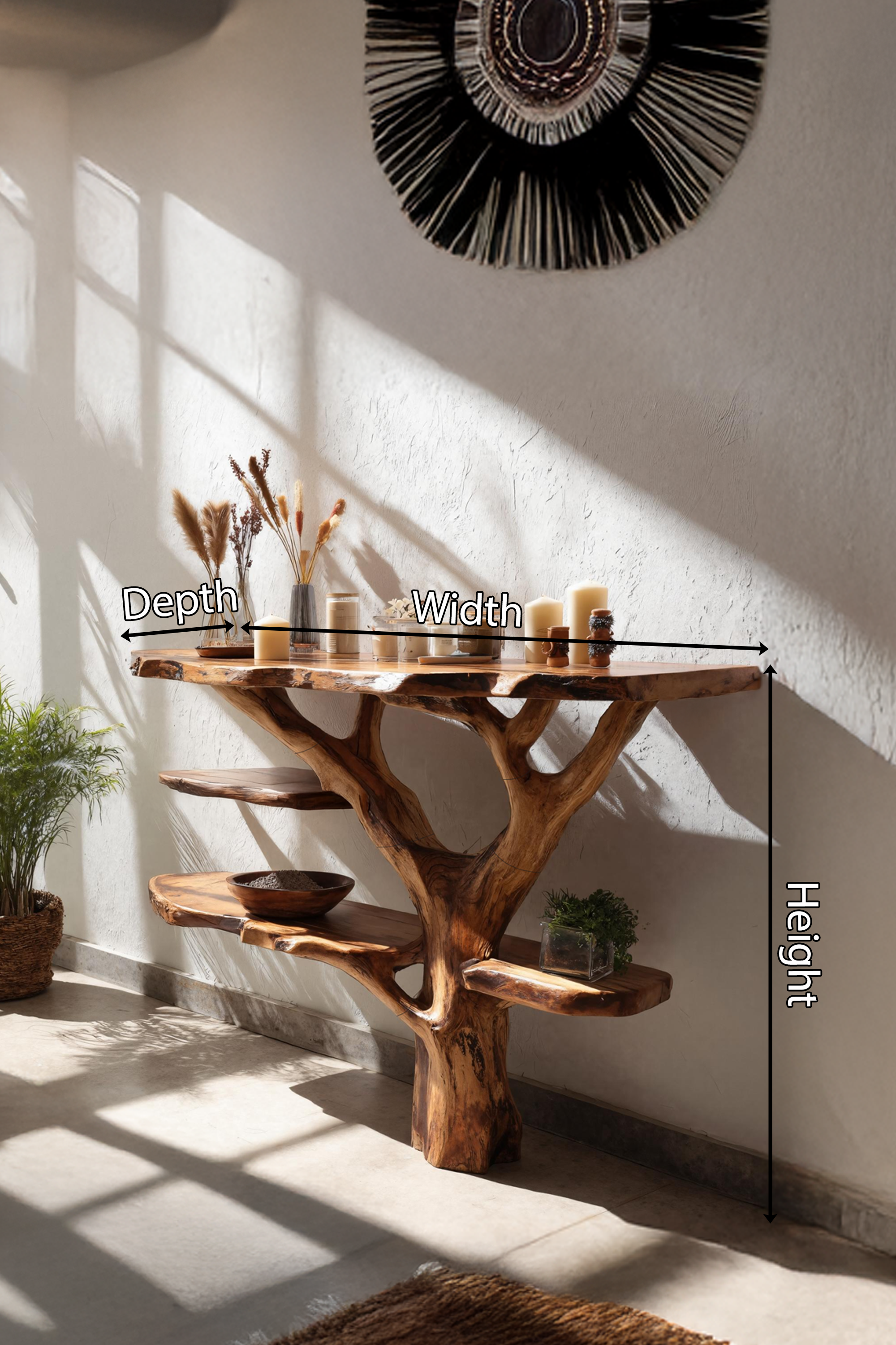 Handcrafted Wooden Live Edge Console Table For Stylish Furniture Decor SILDTTNCS052