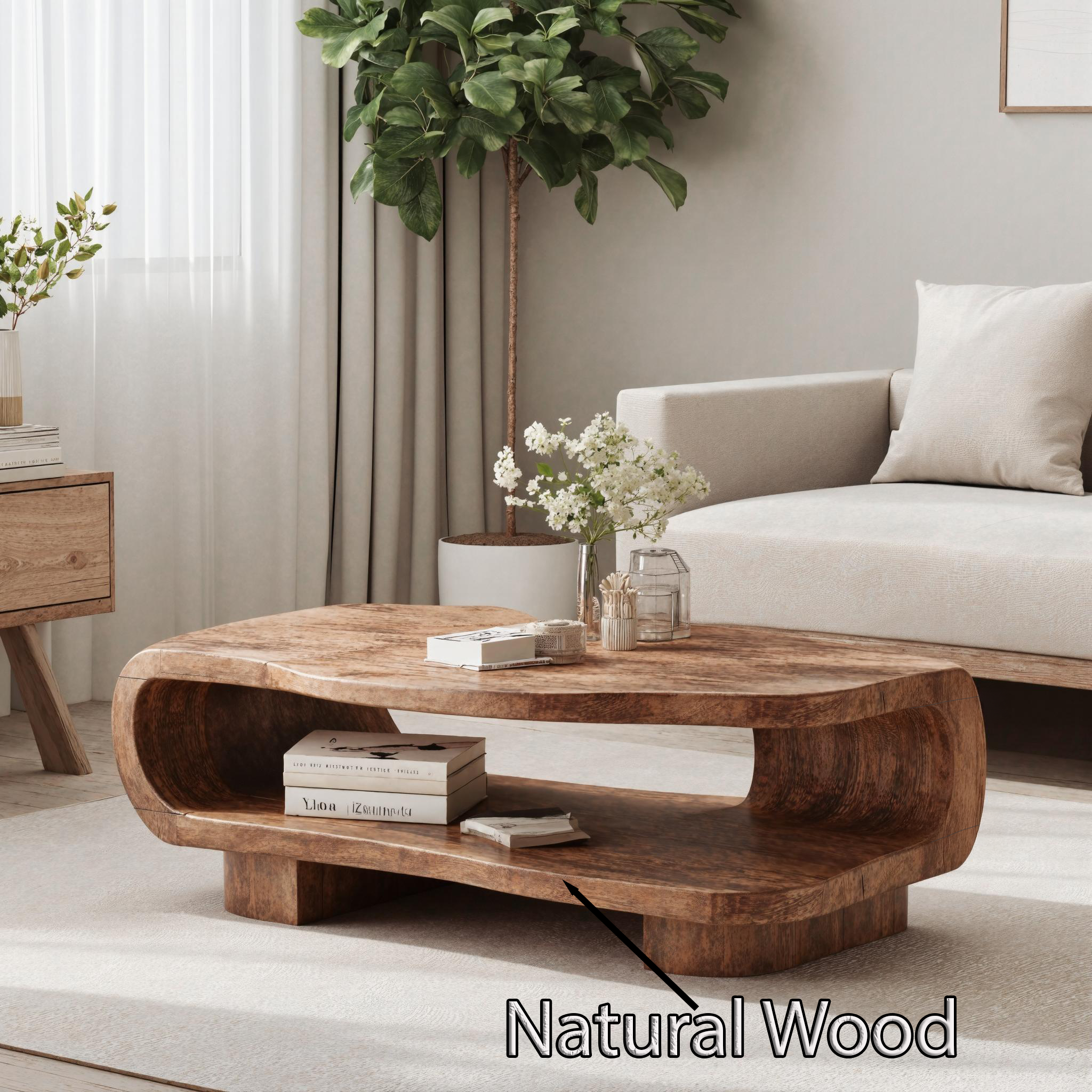 Farmhouse Wooden Coffee Table For Entryway Accent SILDTCF139