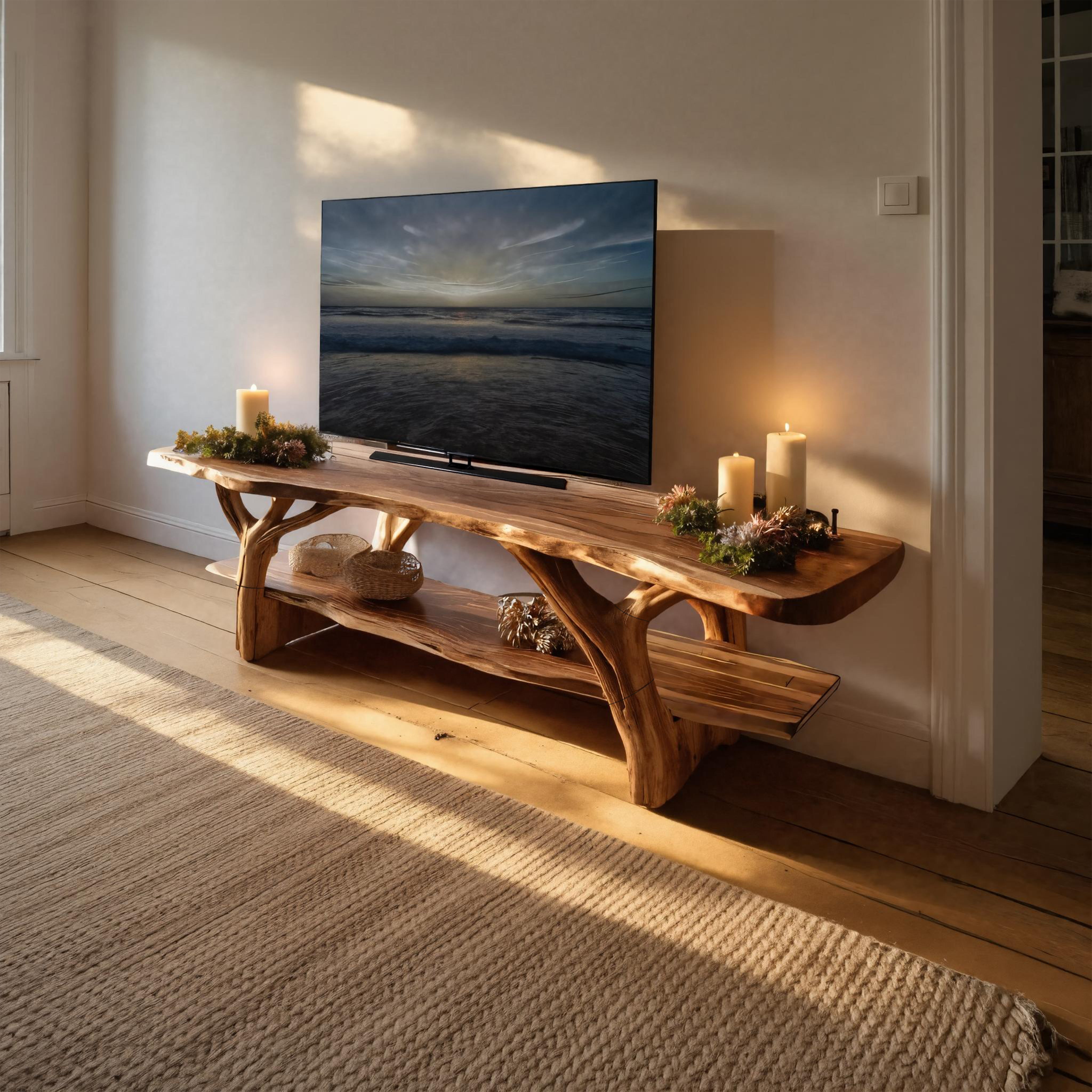 Handcrafted Solid Wood TV Console For Holiday Furniture Design SILDTTRCTV019
