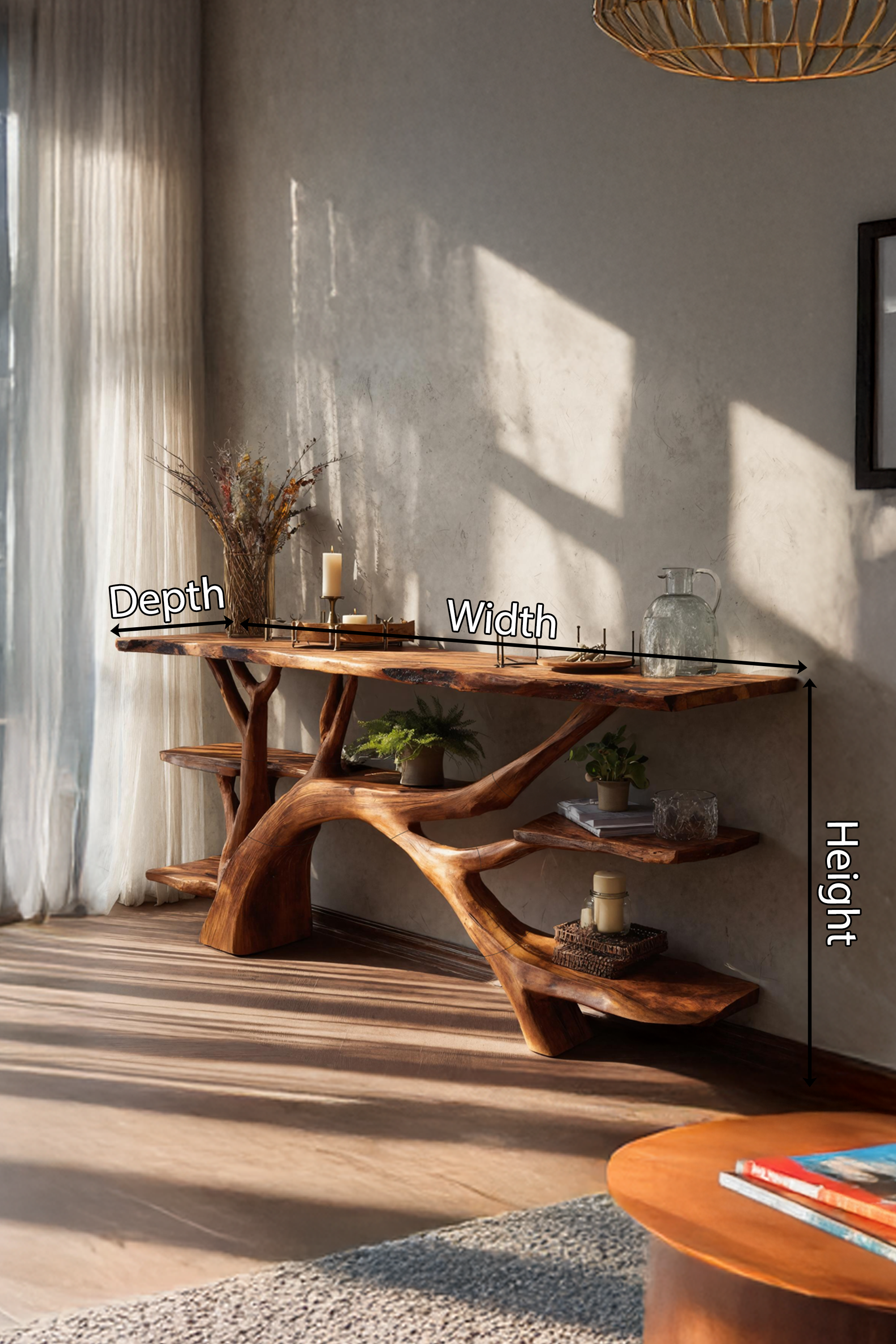 Mid Century Solid Wood Console Table For Modern Home Furniture Decor SILDTTNCS056