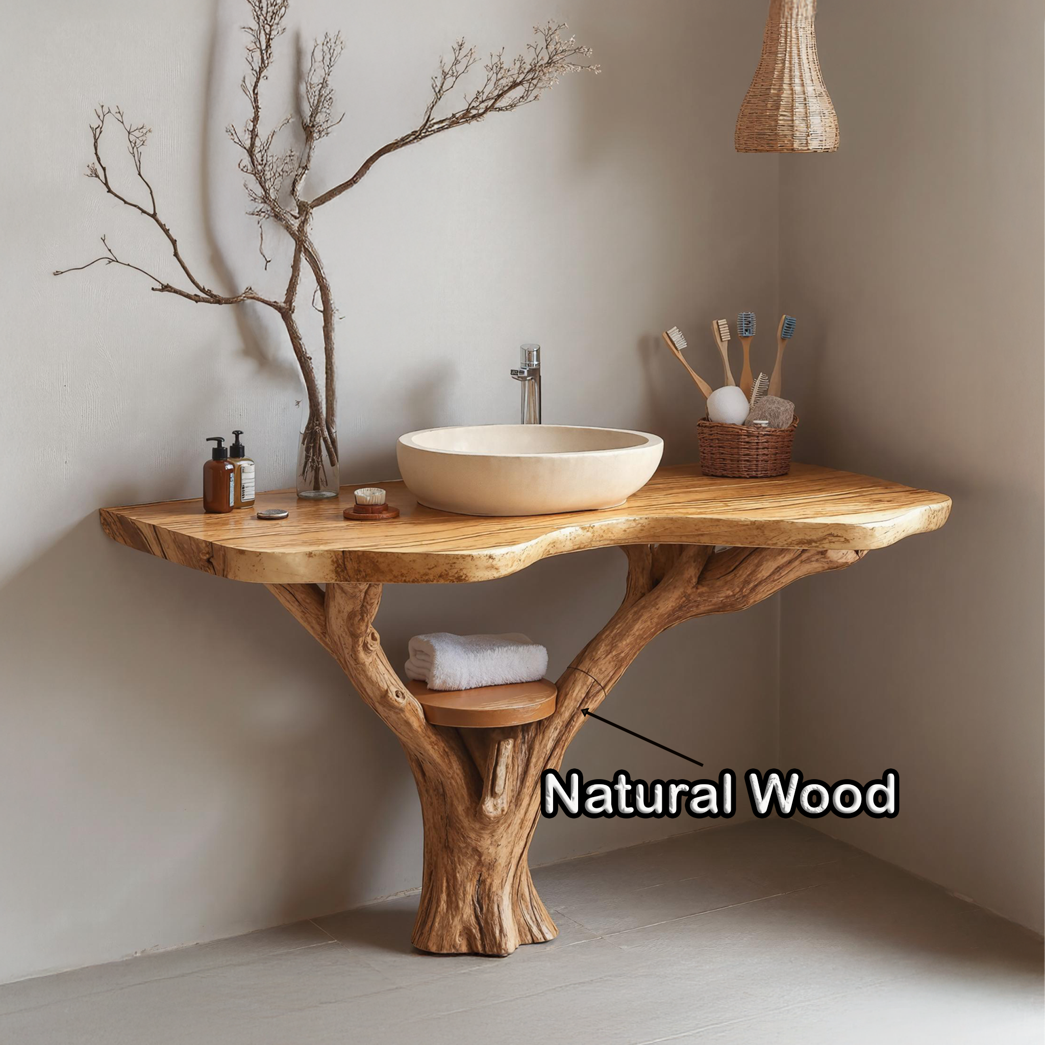 Modern Farmhouse Wood Bathroom Vanity For Rustic Home Decor SILDTBRV151
