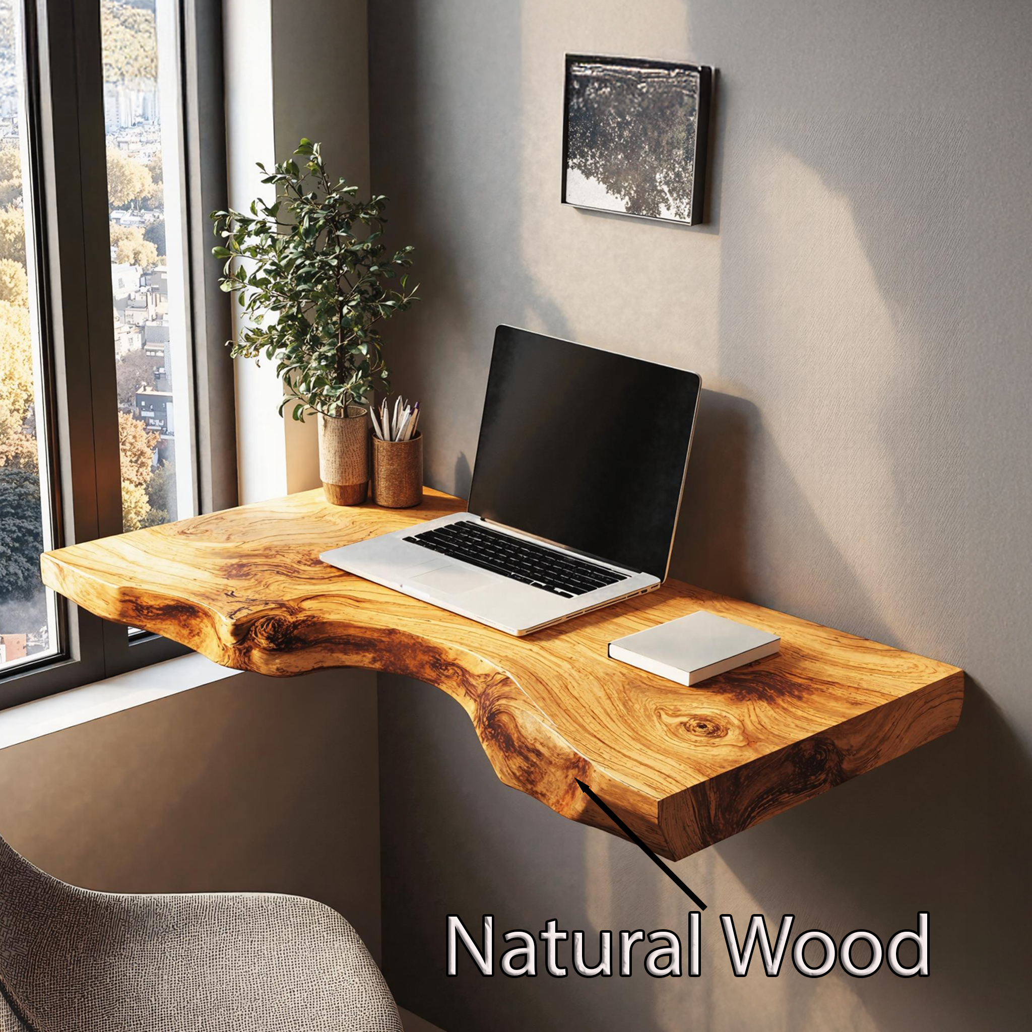 Mid Century Solid Wood Floating Desk For Smart And Elegant Decor SILDTTRFLD008