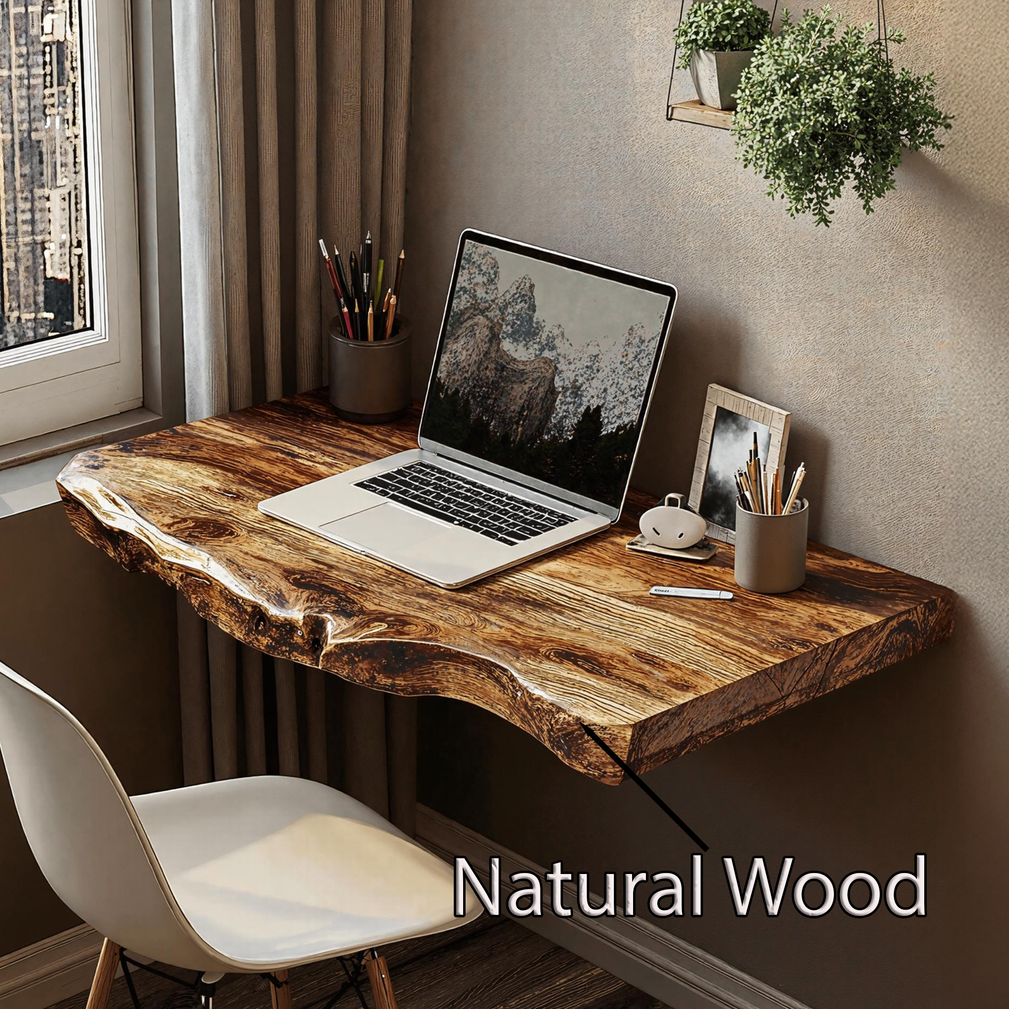 Farmhouse Solid Wood Floating Desk For Nature Inspired Home Styling SILDTFLD015