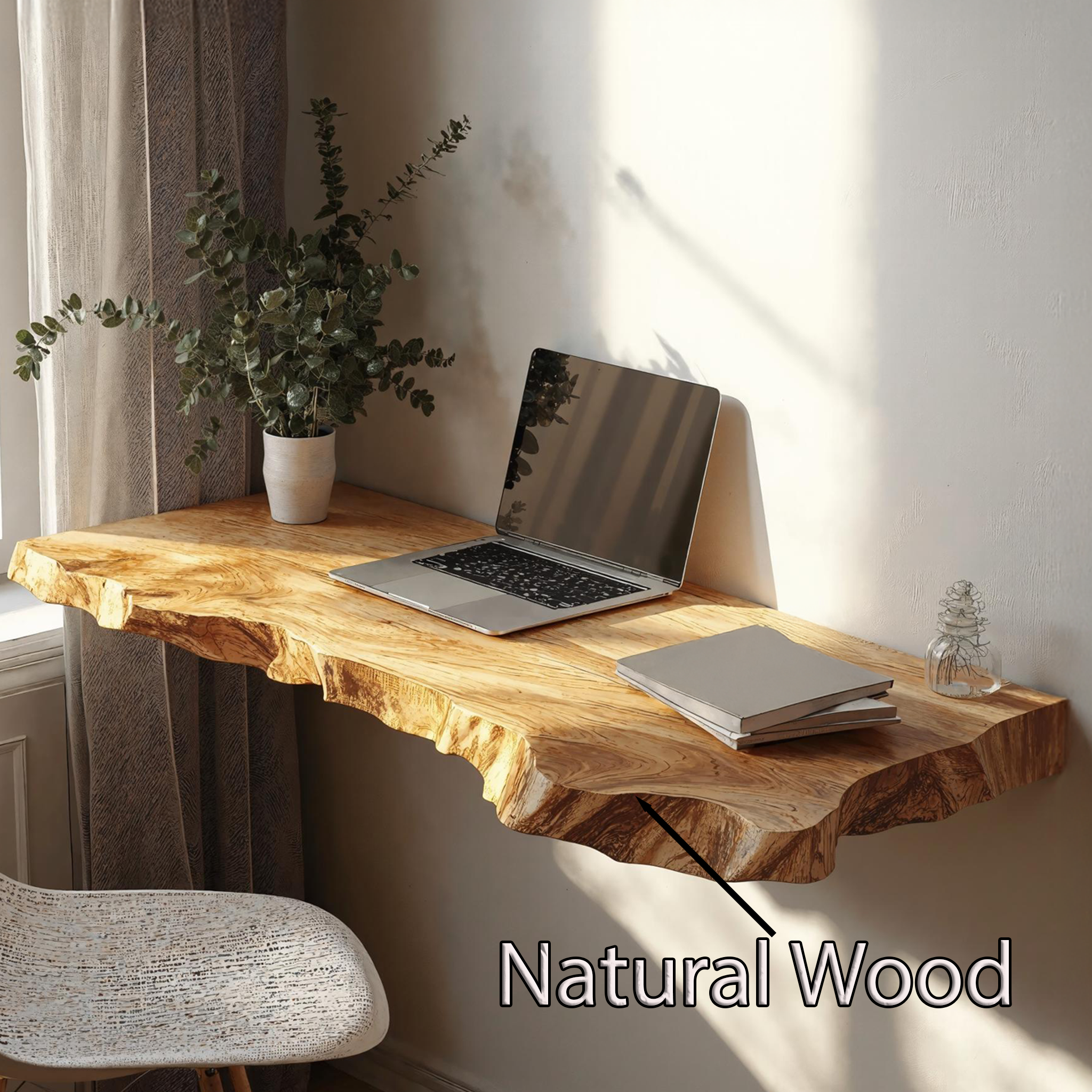 Farmhouse Solid Wood Floating Desk For Cozy And Functional Spaces SILDTTRFLD004