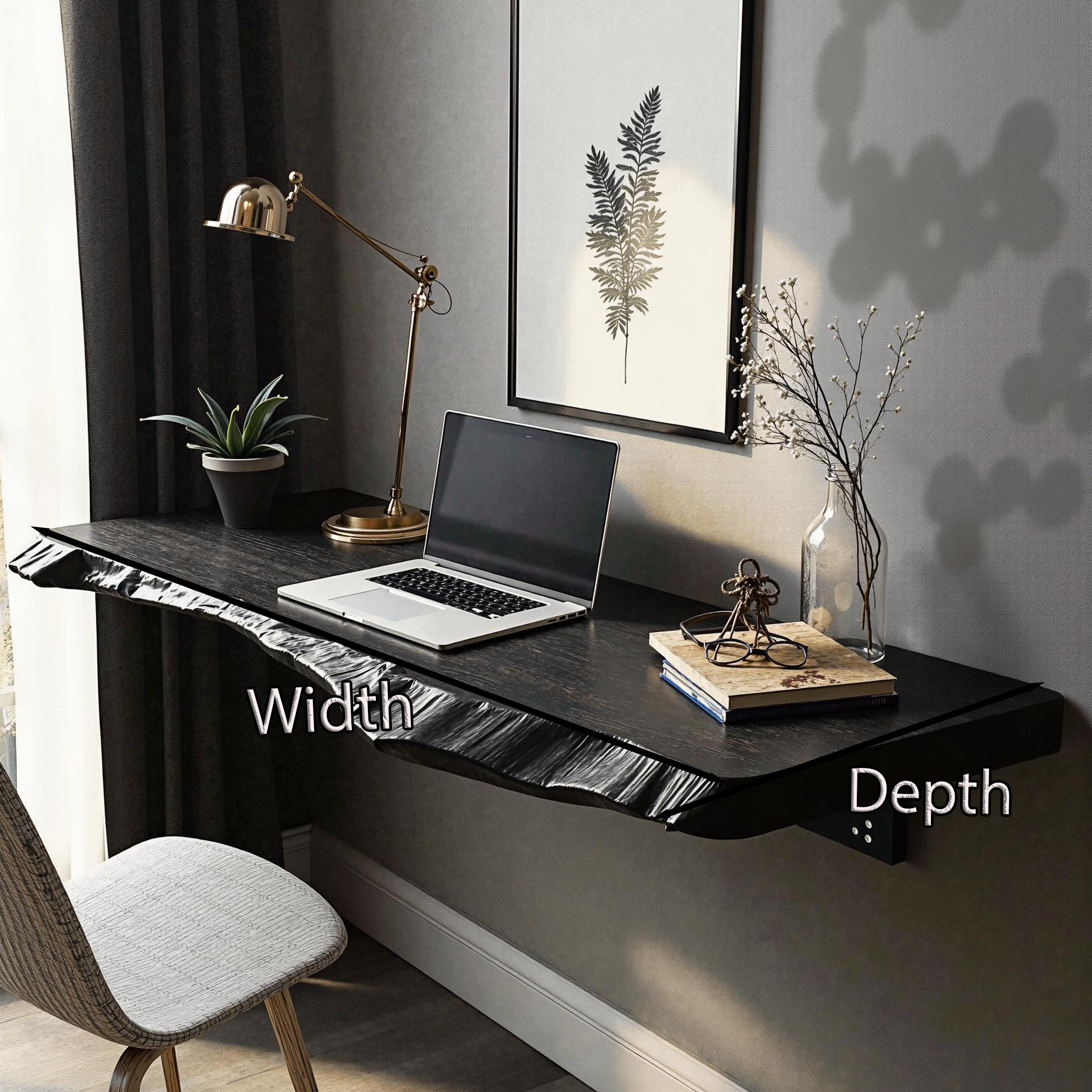 Rustic Wooden Floating Table For Bedroom Décor SILDTFLD006