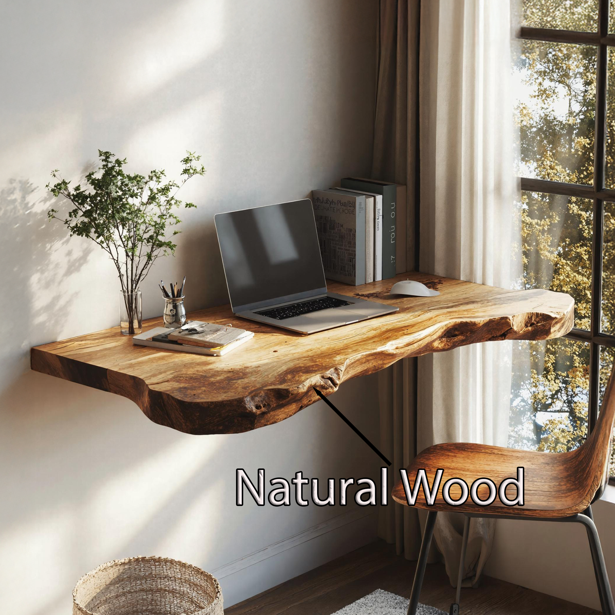 Mid Century Solid Wood Floating Desk For Productivity And Style SILDTFLD025