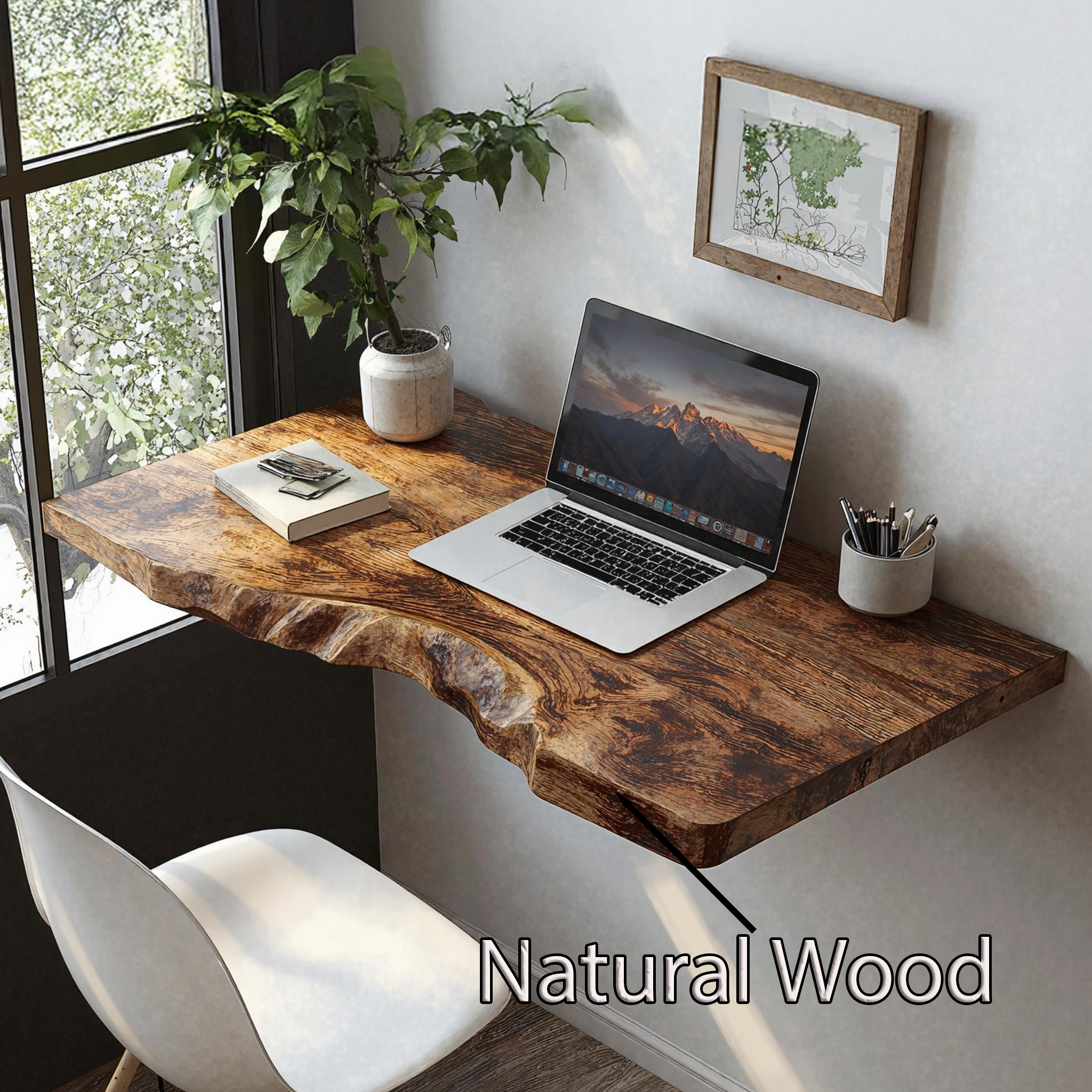 Mid Century Solid Wood Floating Desk For Creative Workspaces SILDTFLD017