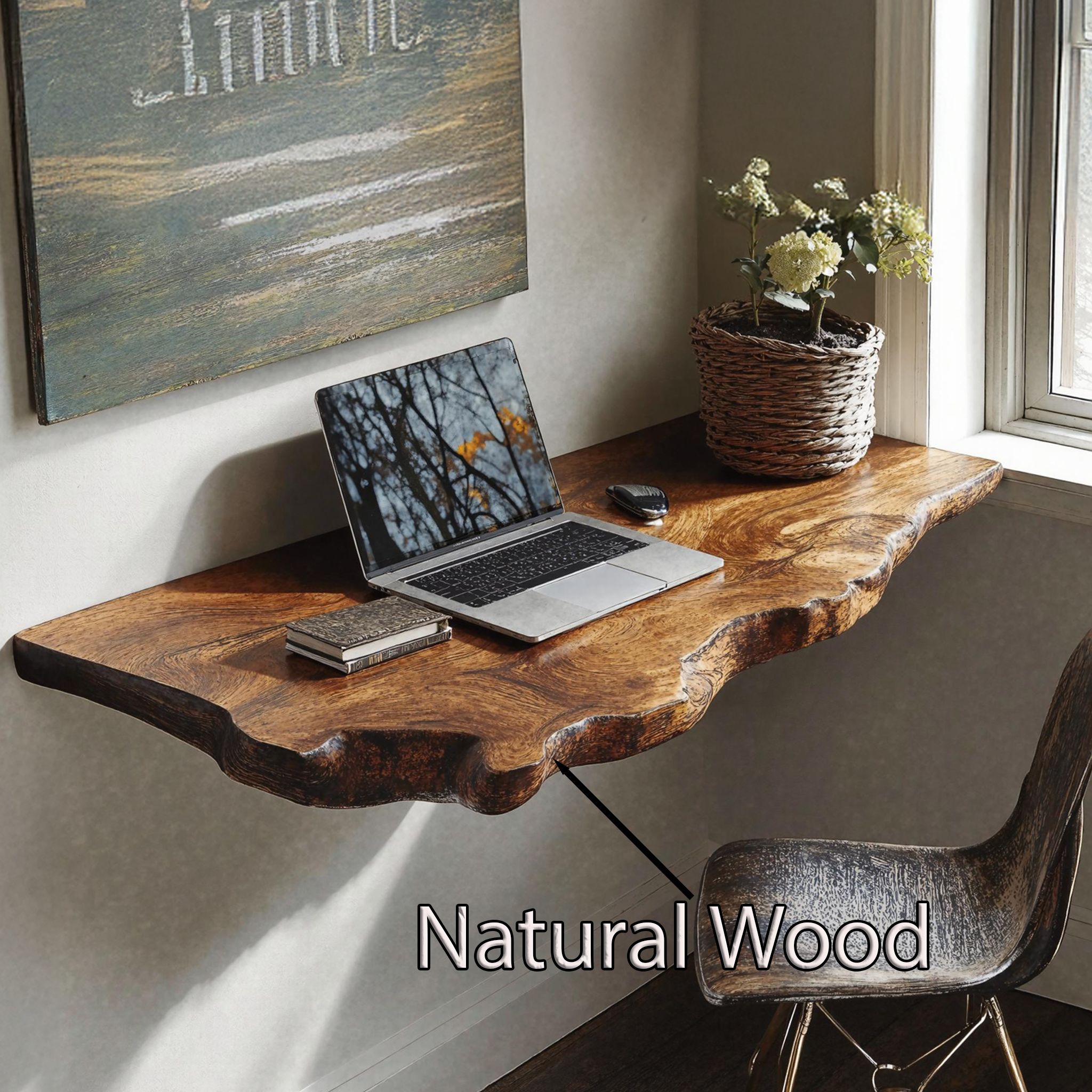 Mid Century Solid Wood Floating Desk For Modern And Retro Fusion SILDTFLD037