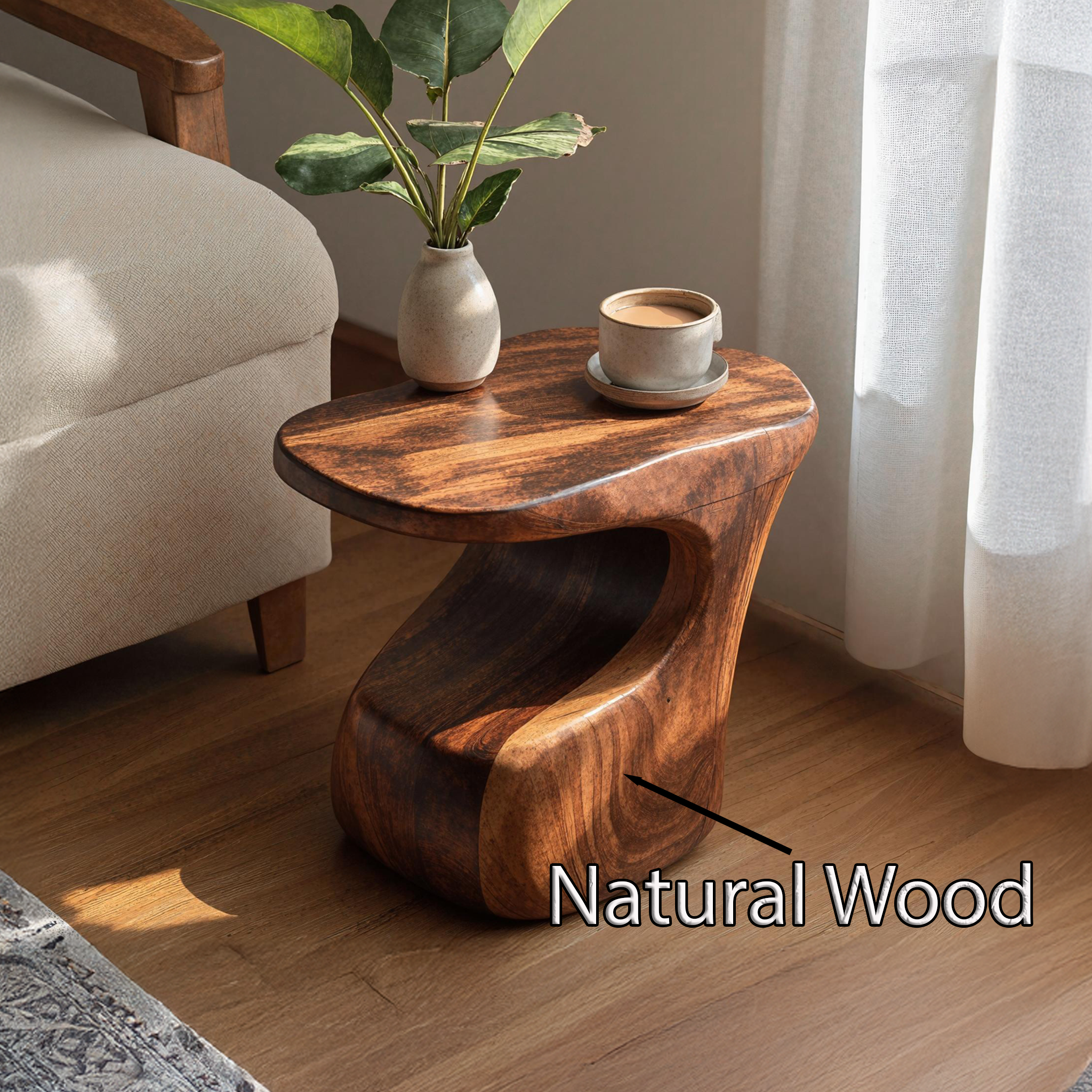 Mid Century Wooden End Table For Stylish Living Room SILDTEN119