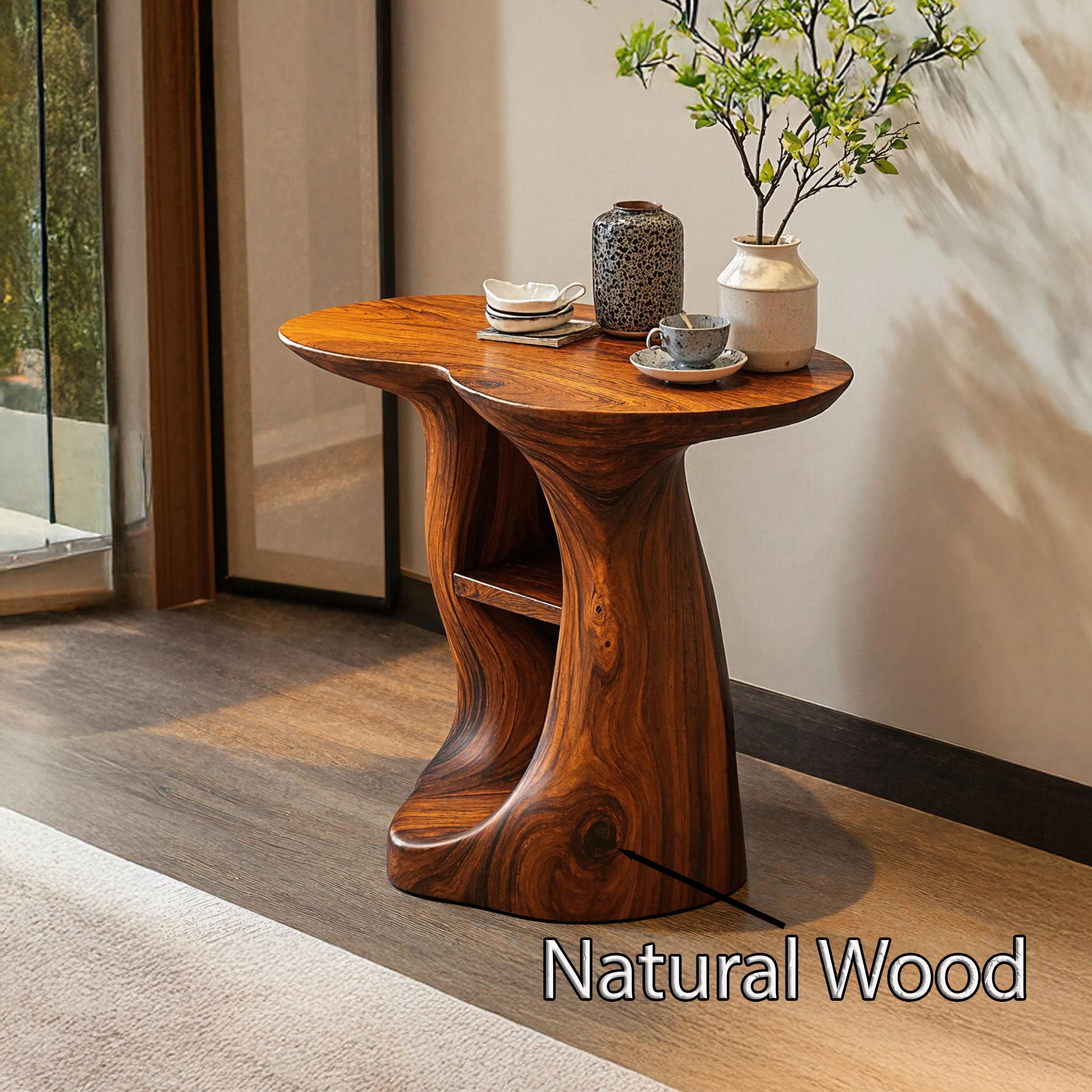 Vintage Solid Wood End Table For Entryway Design SILDTEN122