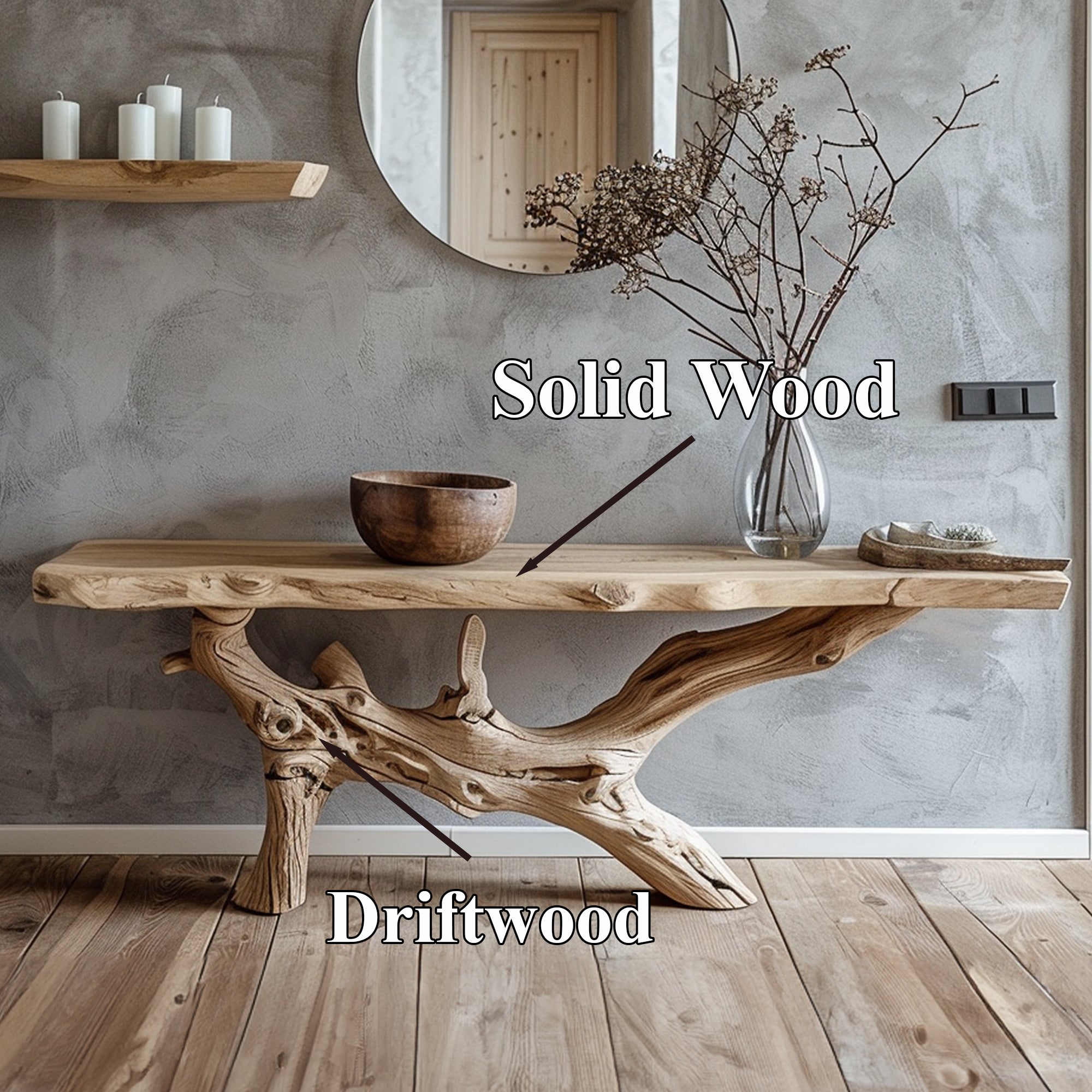 Reclaimed Wood Entryway Table SILDTCS024