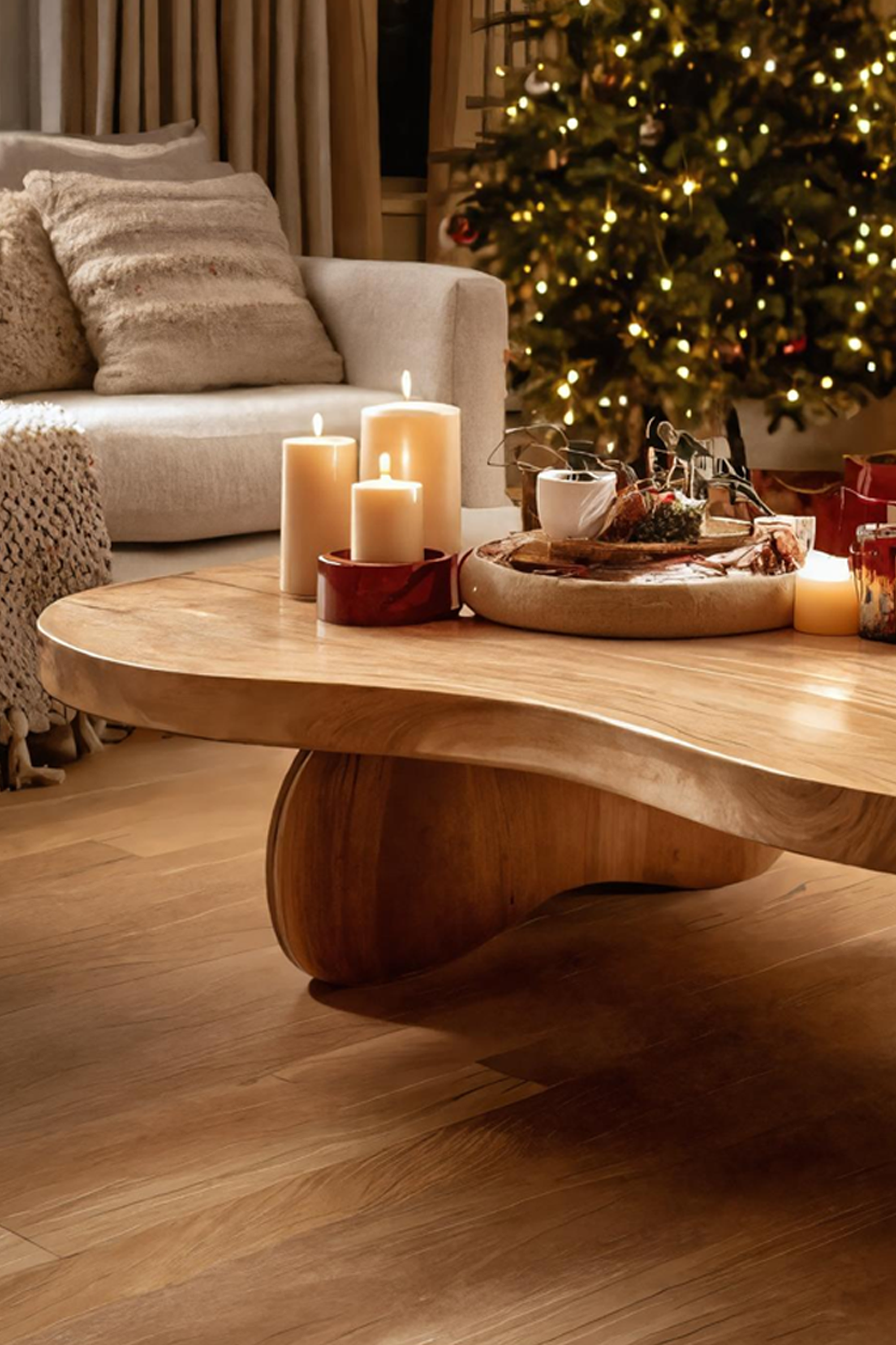 Mid Century Wooden Coffee Table For Christmas Living Room Design SILDTTRCCF003