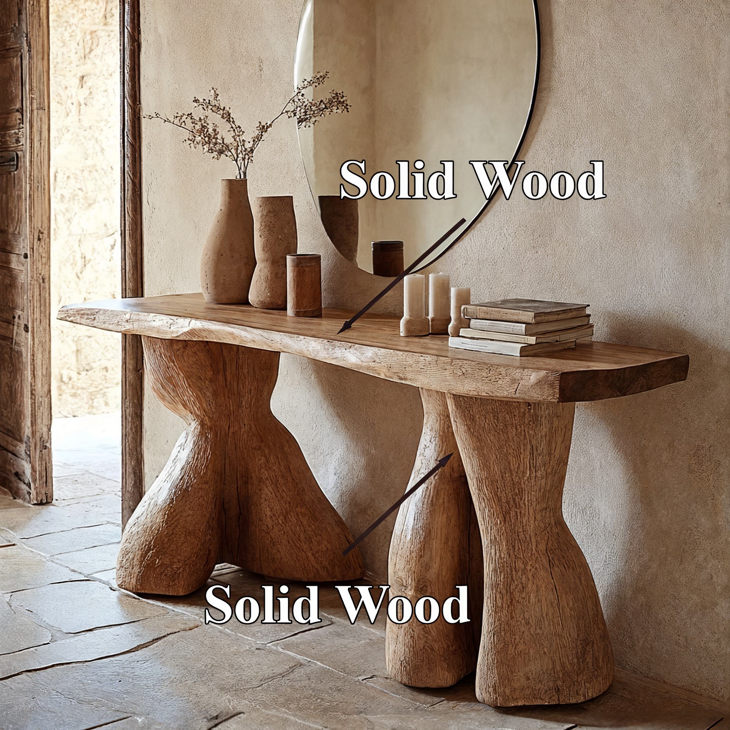 Entry Console Table Solid Wood SILDTCS029