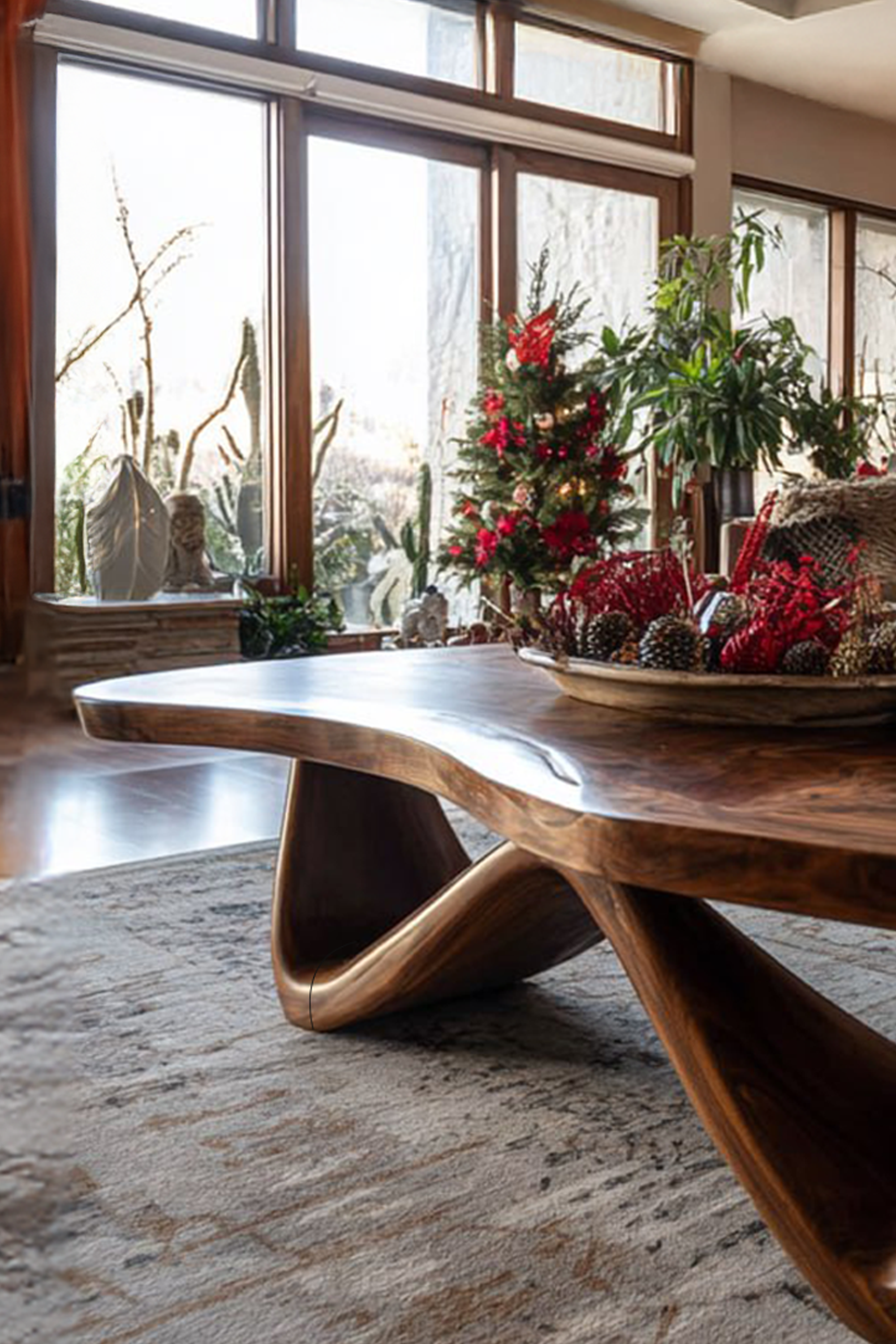 Handcrafted Wooden Solid Wood Coffee Table For Christmas Decor SILDTTRCCF020