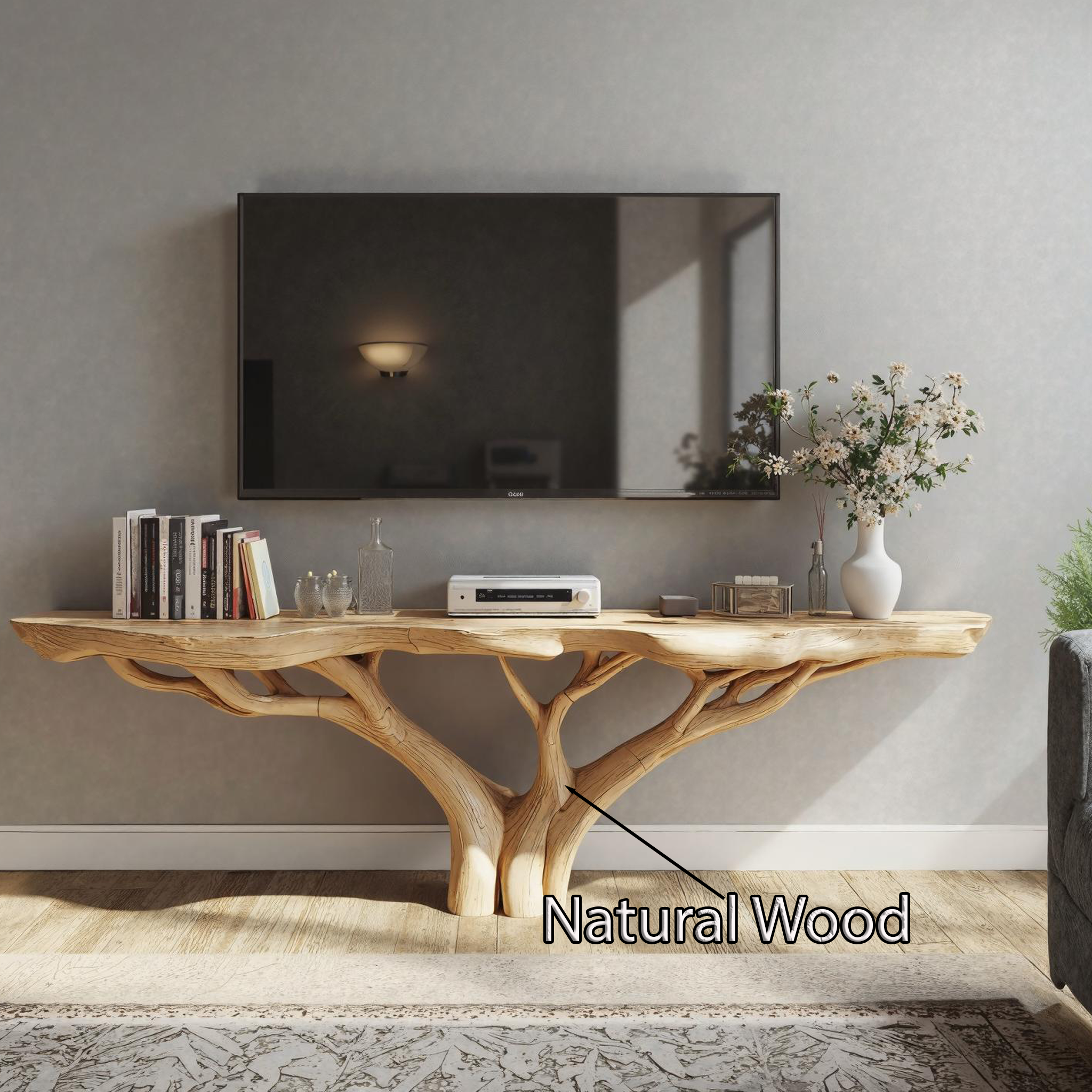 Farmhouse Wood TV Cabinet Stand For Entryway And Hallway SILDTTVC029