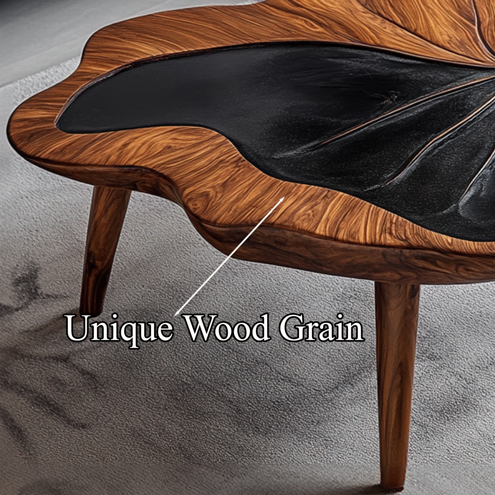 Wood Coffee Table Live Edge SINLCF013