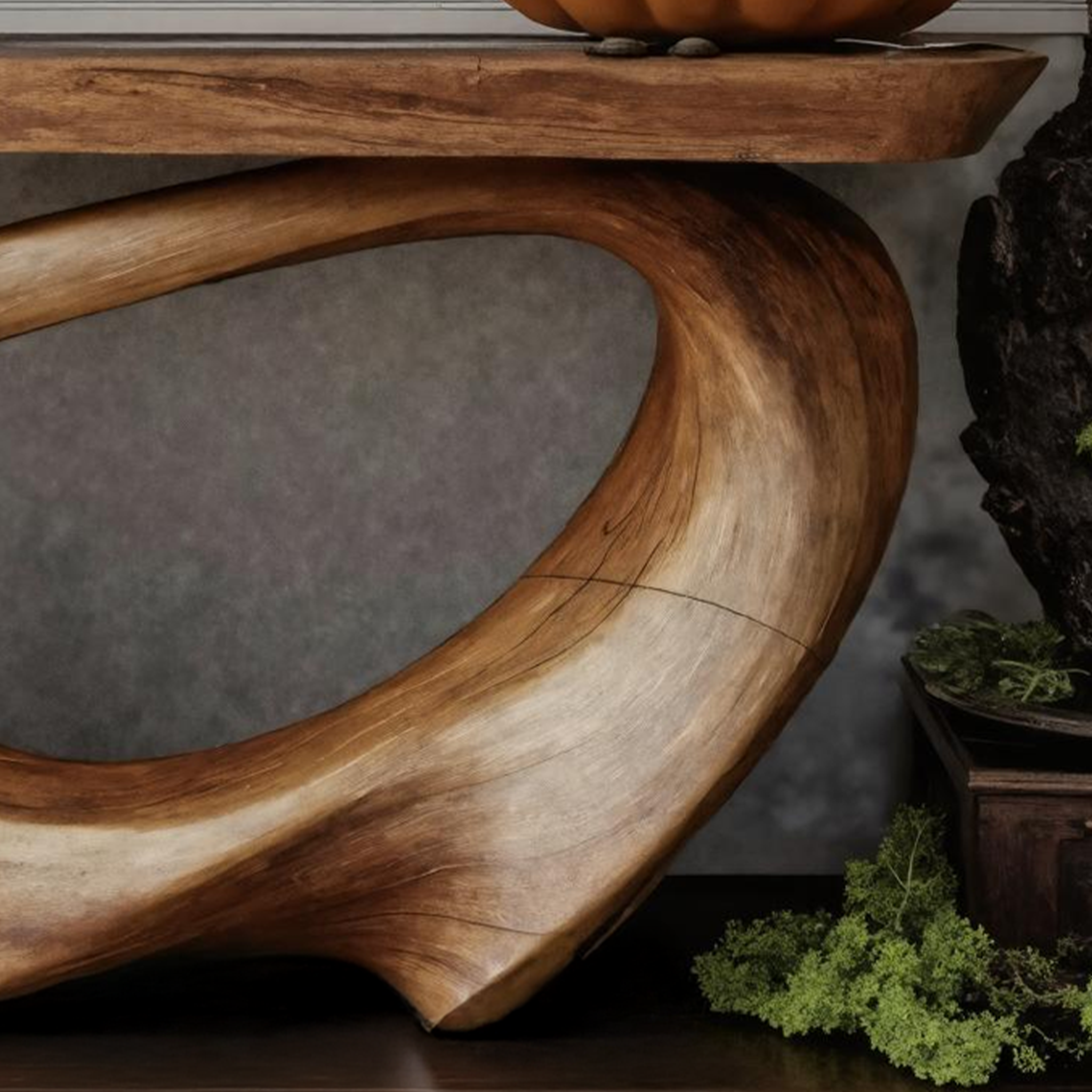Mid Century Wooden Live Edge Coffee Table For Entryway Design Halloween Style SILDTTNHCS007