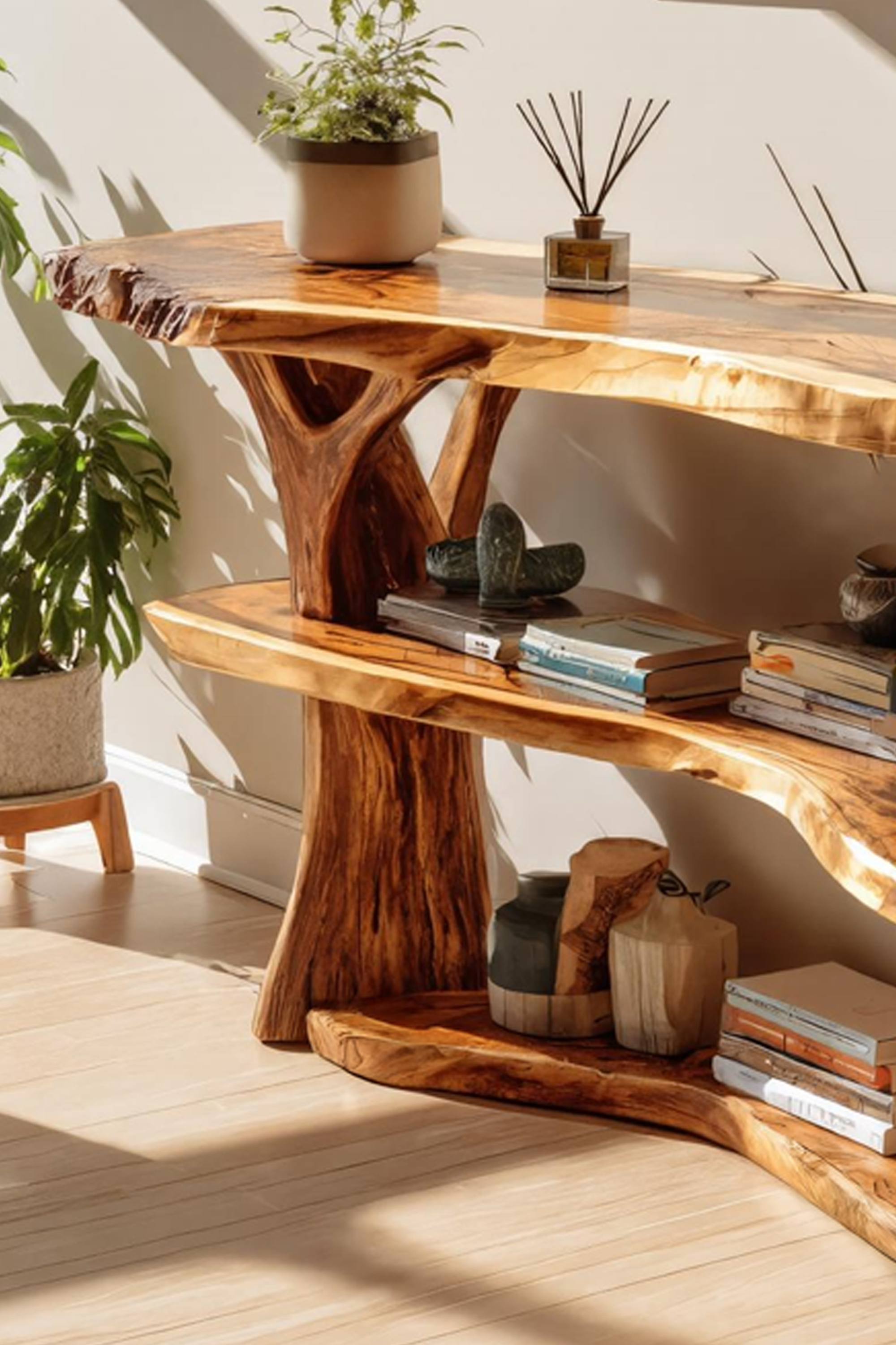 Farmhouse Solid Wood Console Table For Rustic Entryway Home Design SILDTTNCS039